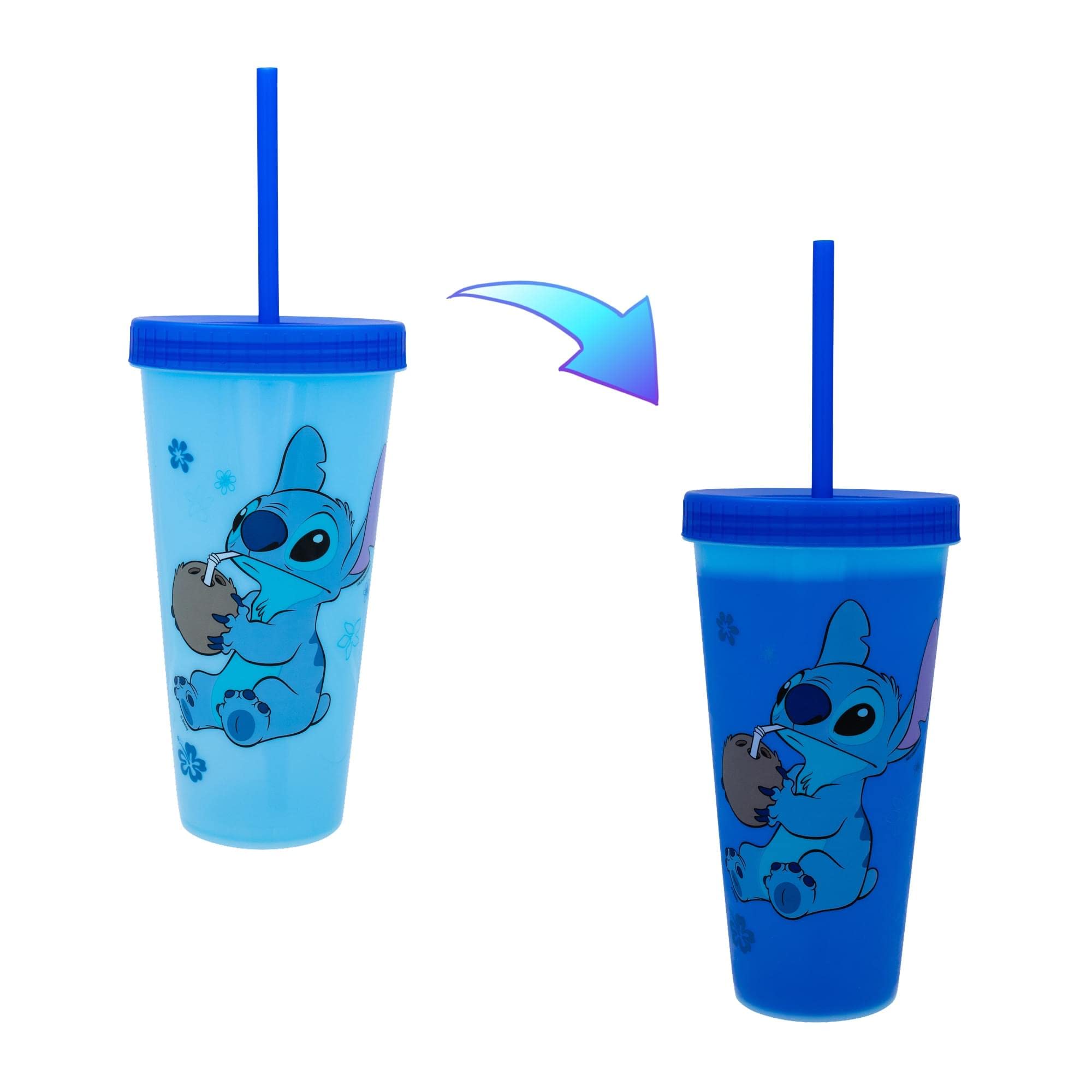 Disney Lilo & Stitch Cool Coconut Color-Changing Plastic Tumbler  24 Ounces