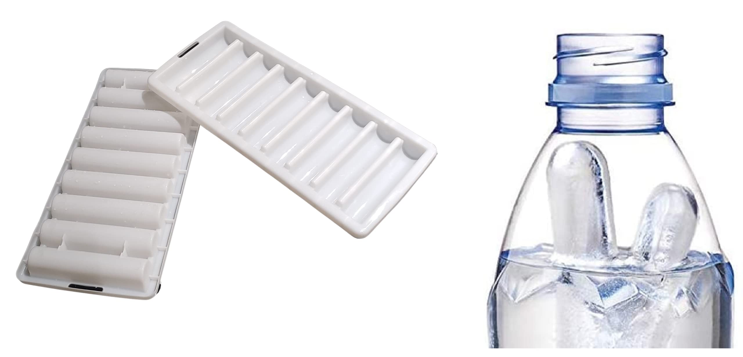 Set Of 2 Ice Stick Trays - Makes Long Narrow Ice Sticks For Water Bottles & Sports Bottles Bpa Free Plastic