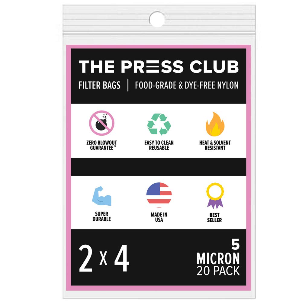 50 Micron  The Press Club  Premium Nylon Filters  2'' x 4''  20-Pack
