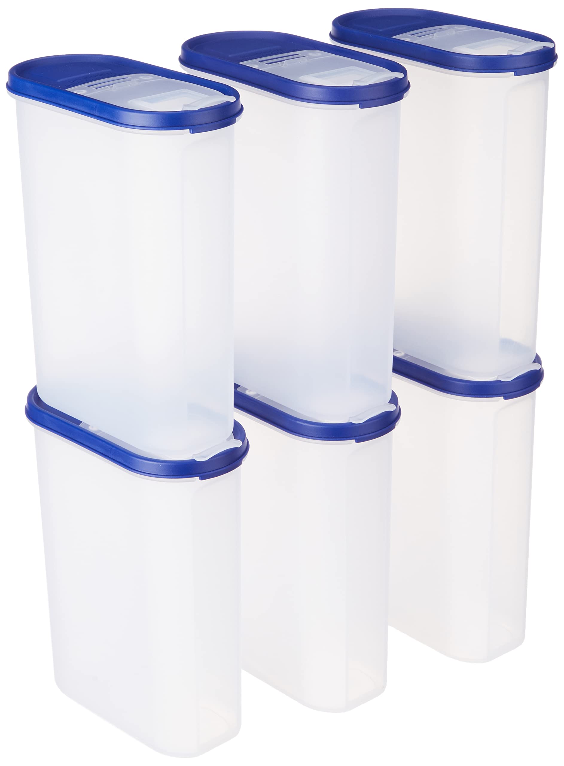 Amazon Brand  Solimo Modular Plastic Container And Dispenser, Set Of 6 (2400 Ml Each)  Blue