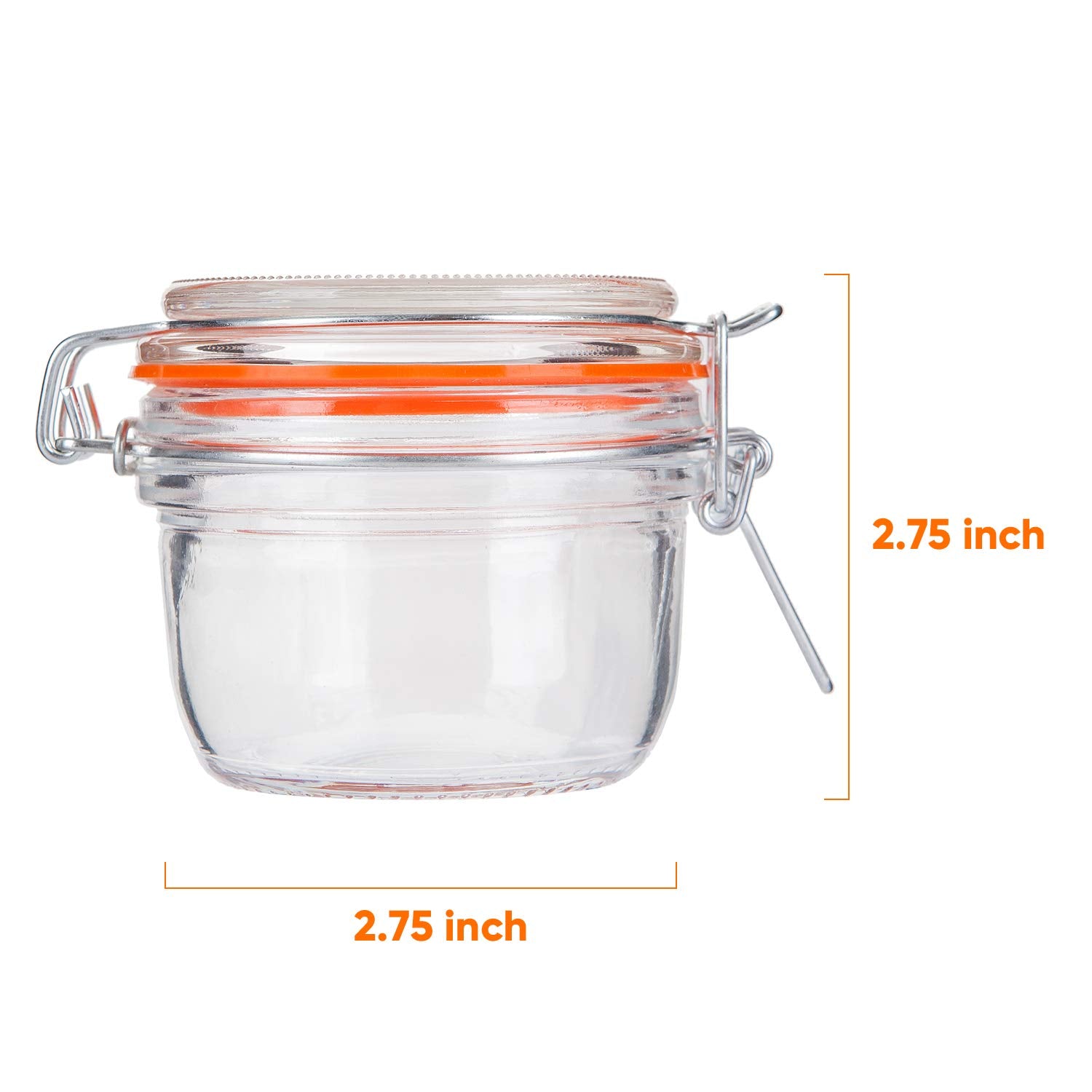 Encheng Small Glass Jars With Airtight Lids, Glass Spice Jars 5 Oz,Maosn Jars With Leak Proof Rubber Gasket 150Ml,Glass Storage