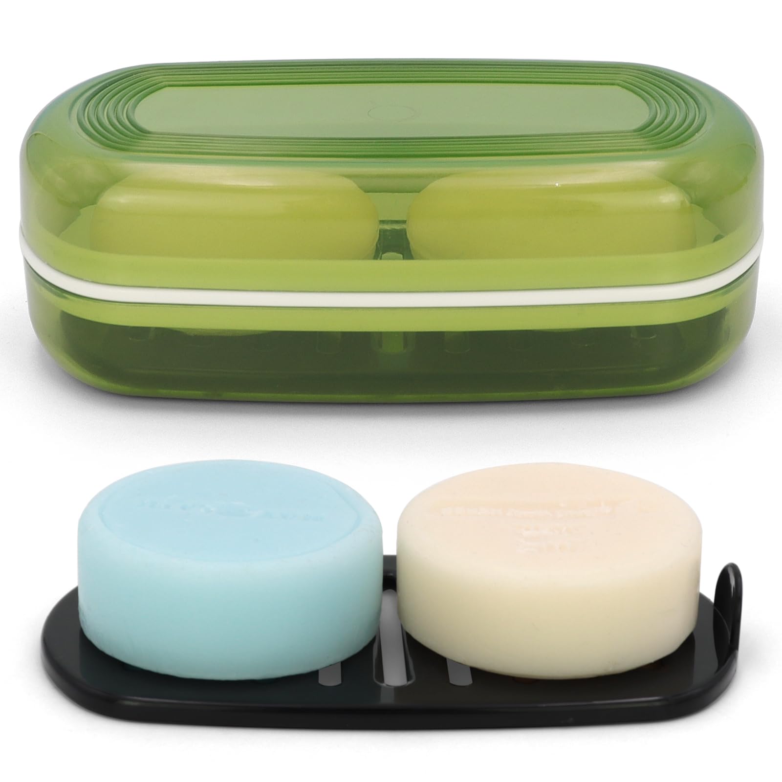 Aimaiaimai Solid Shampoo Holder, Travel Soap Container, Large Soap Box, Soap Dish With Draining Layer, Soap Case For Bathroom, T