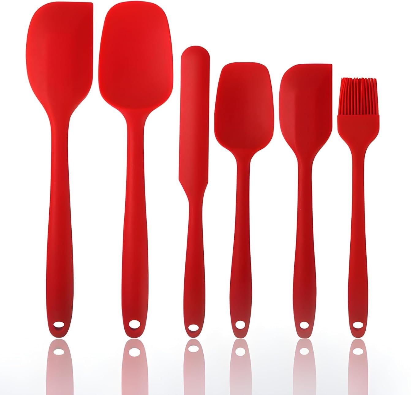 Ramkuwar Silicone Spatula Set 6 Piece Sets Of Baking Tools Stainless Steel Core Scratch Free Heat Resistant Silicone Scraper Sho