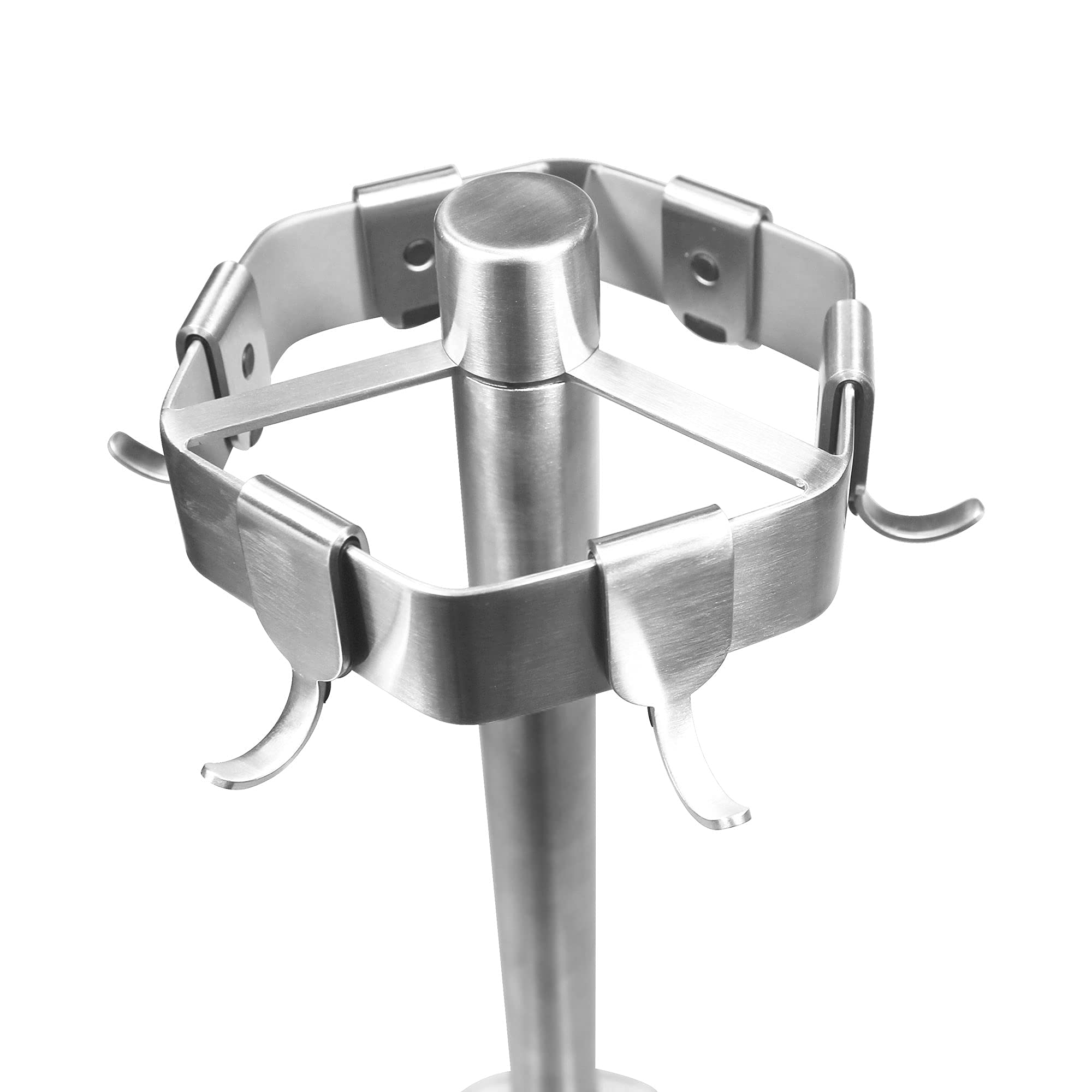 Cusinine Kitchen Utensil Holder With 6 Adjustable Hanging Hooks, Rotating Countertop Storage Organization, 304 Stainless Steel M