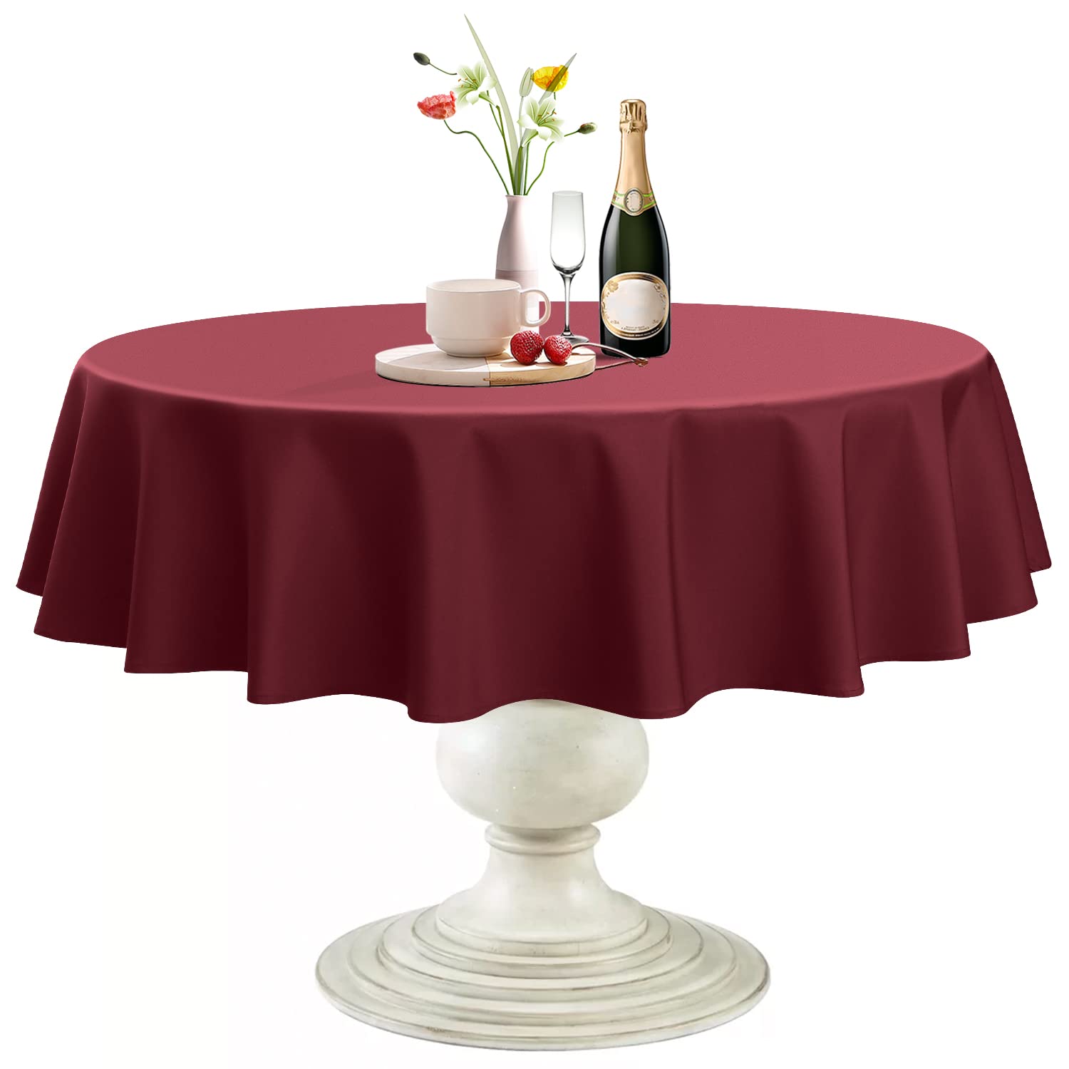 Softalker Christmas Round Tablecloth Waterproof & Stain Resistant Table Cloth Wrinkle Free Fabric Washable 210Gsm Polyester Tabl