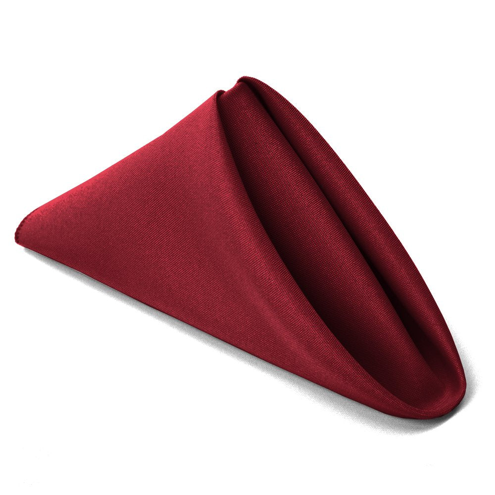 Tablelinensforless 17X17 Inch Polyester Cloth Napkins, Set Of 12 (Maroon)
