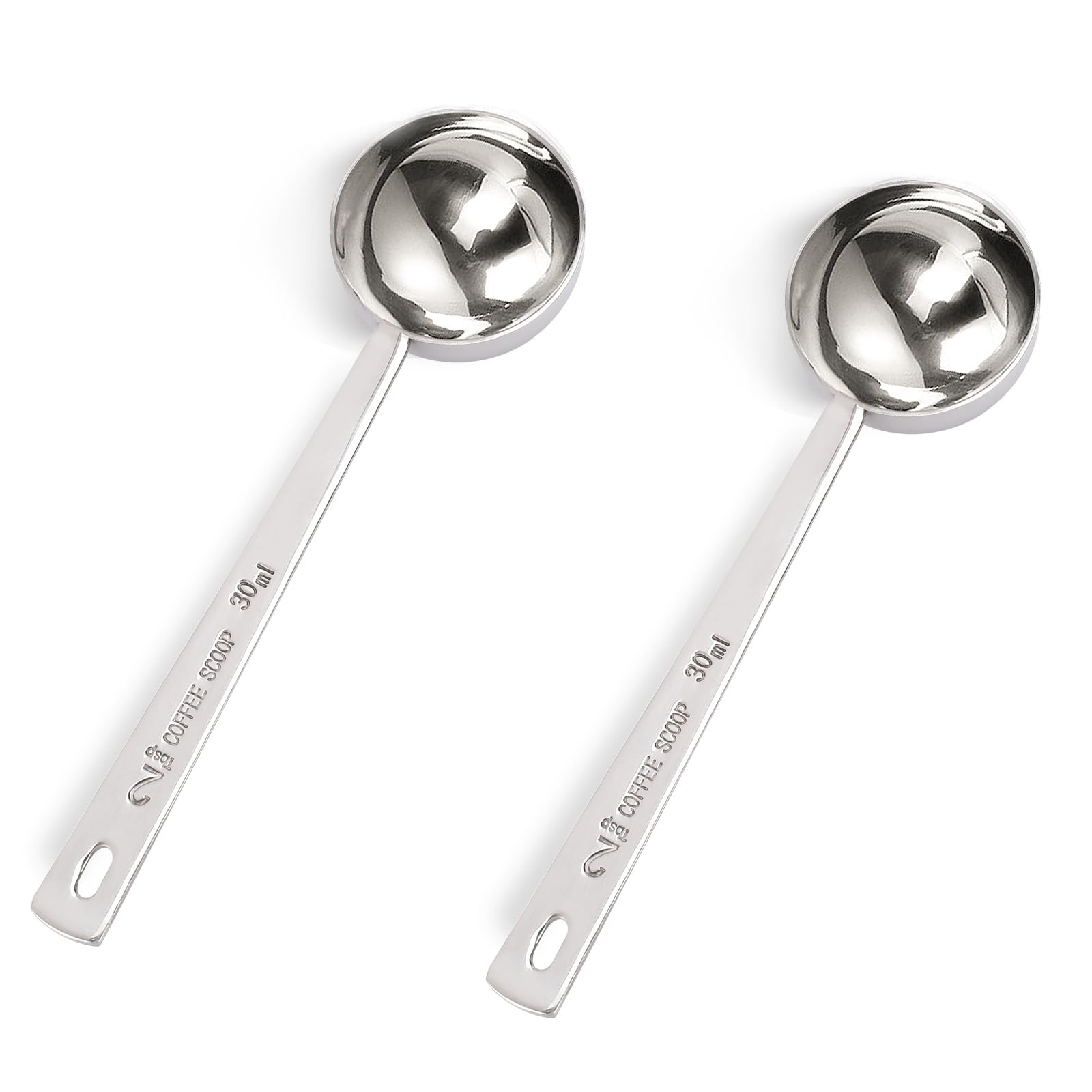 2 Pcs 2 Tablespoon Scoops With Long Handles, 30 Ml Stainless Steel Coffee Measuring Spoon Measuring 2 Tablespoons For Coffee Mil