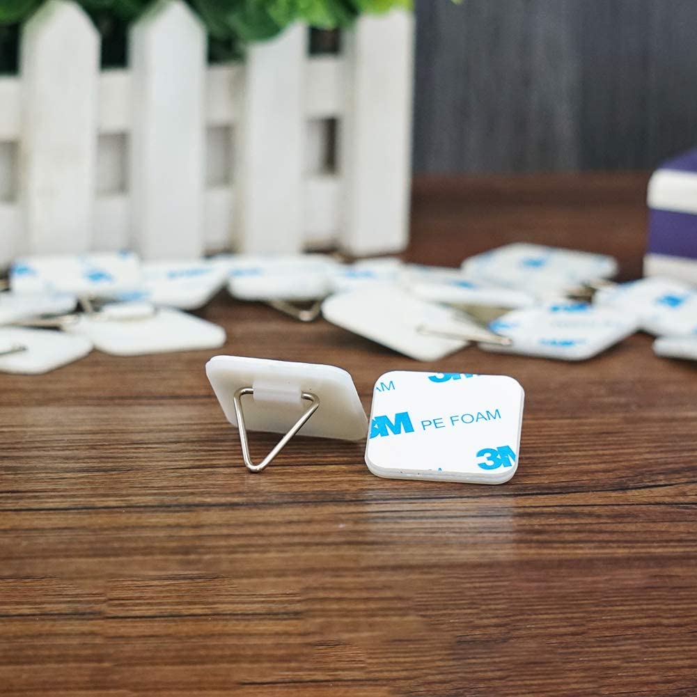 Artliving 1.25 Inch Invisible Adhesive Plate Hanger Set Vertical Plate Holders For The Wall(50 Pack)