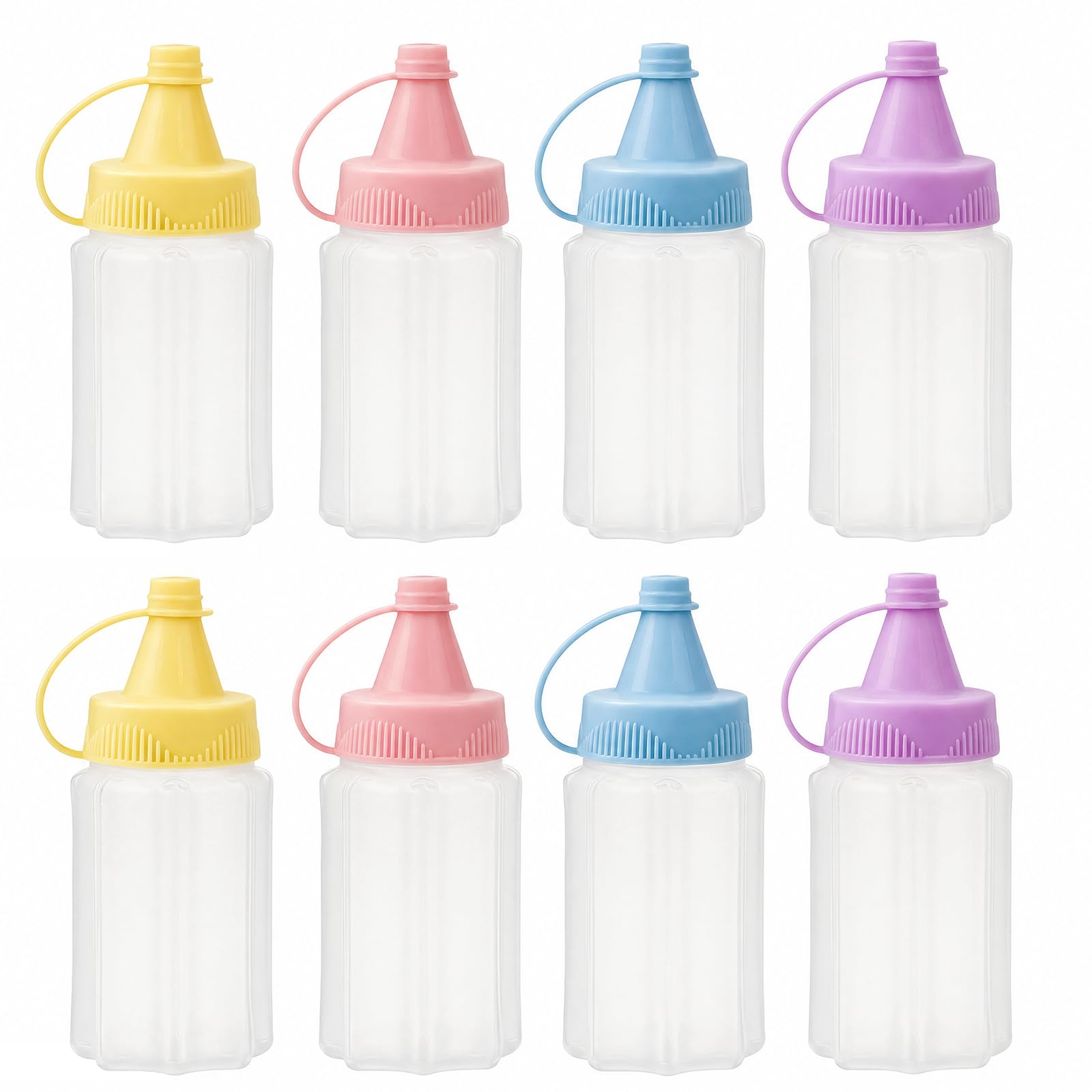 Sunch Craft 8 Pcs Mini Ketchup Squeeze Bottles 1 OZ Condiment Bottle Mini Sauce Bottle Honey Mustard Salad Dressing Sauce Bento 