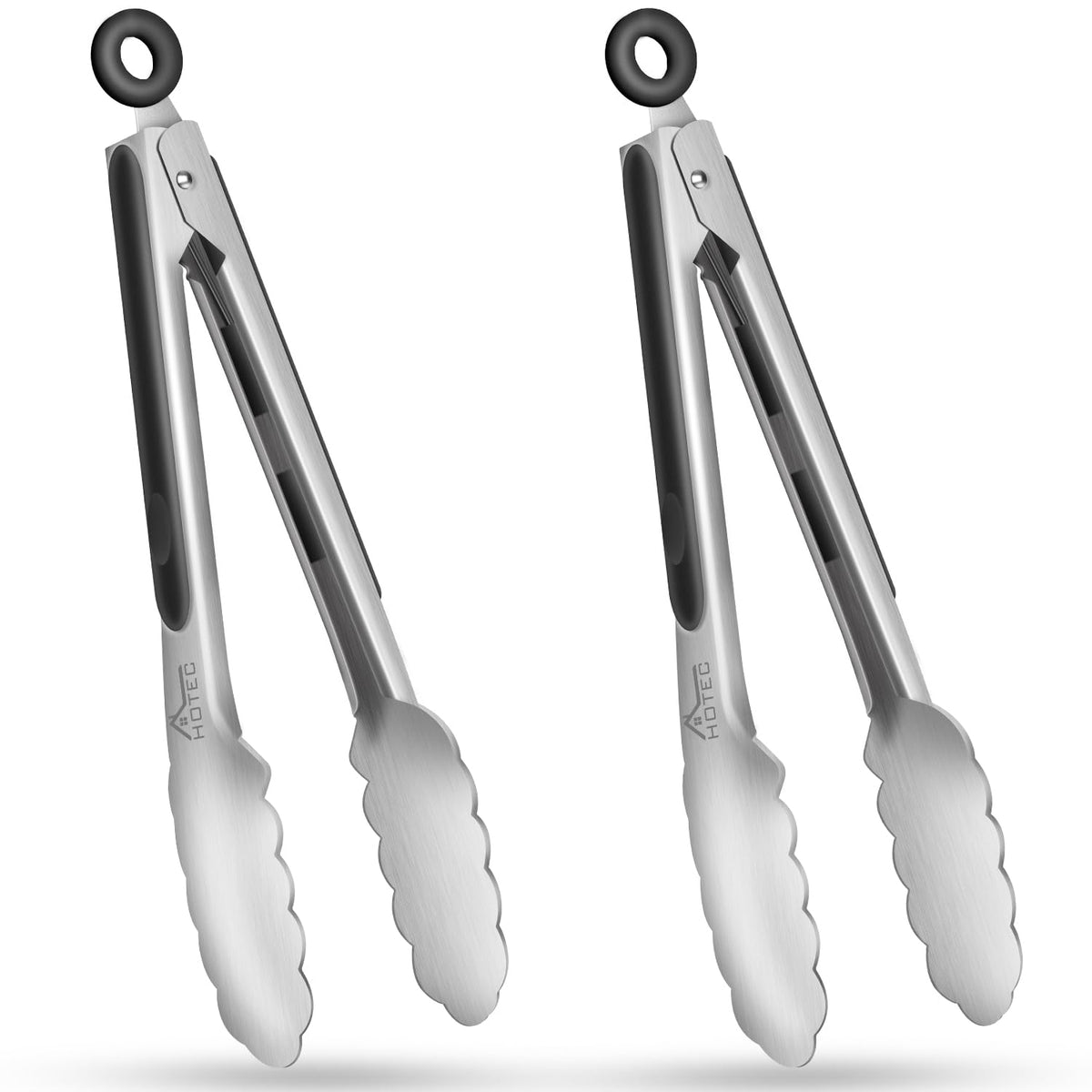 Hotec Kitchen Tweezers Stainless Steel Fine Kitchen Tongs For Cooking, 12-Inch Extra-Long Cooking Tweezers Food Tongs Set Of 2,