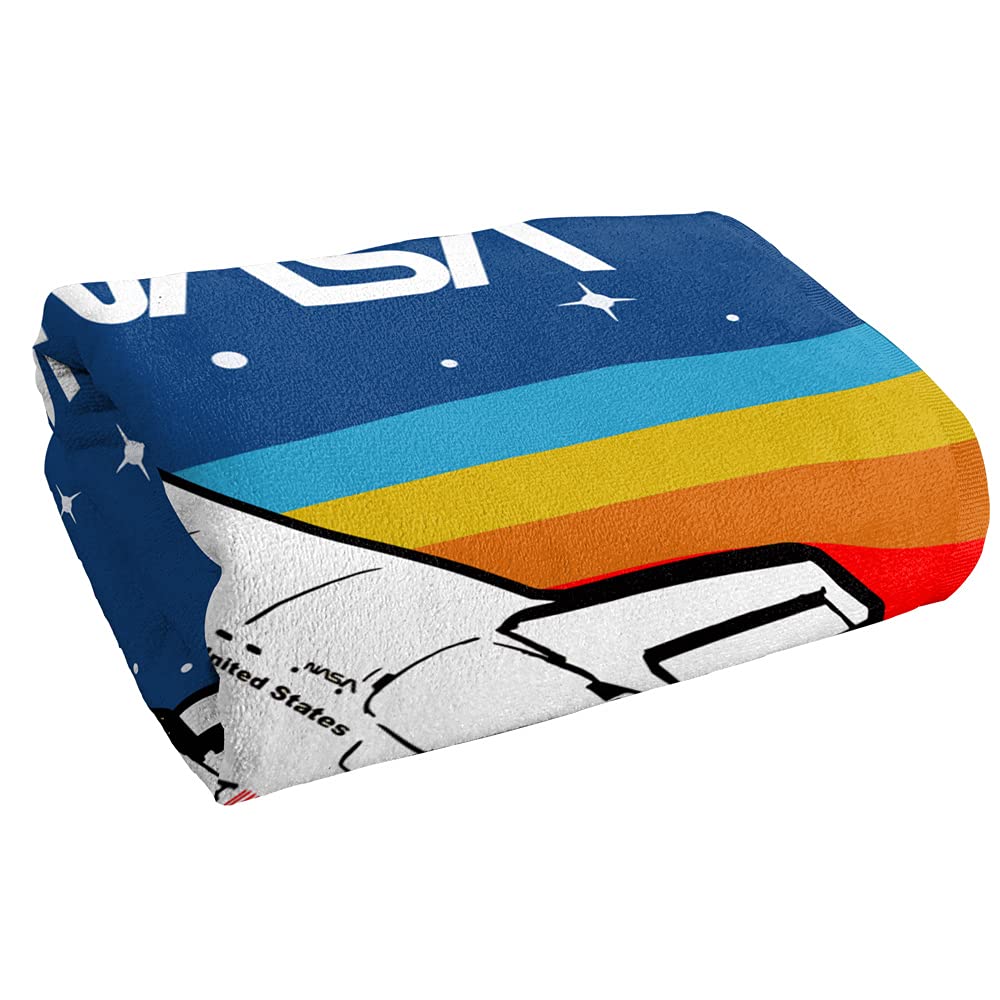 Logovision Nasa Logo Over Space Shuttle With Rainbow Officially Licensed Beach Towel 30'' X 60''