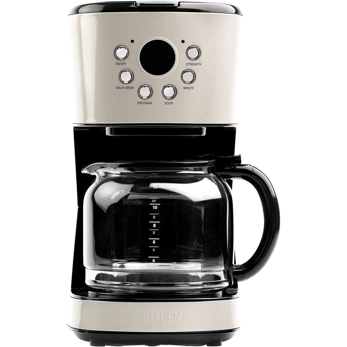 Haden Coffee Machine, 12 Cup Programmable Drip Coffee Maker With Auto Shut-Off Function And Reusable Washable Water Filter, Putt