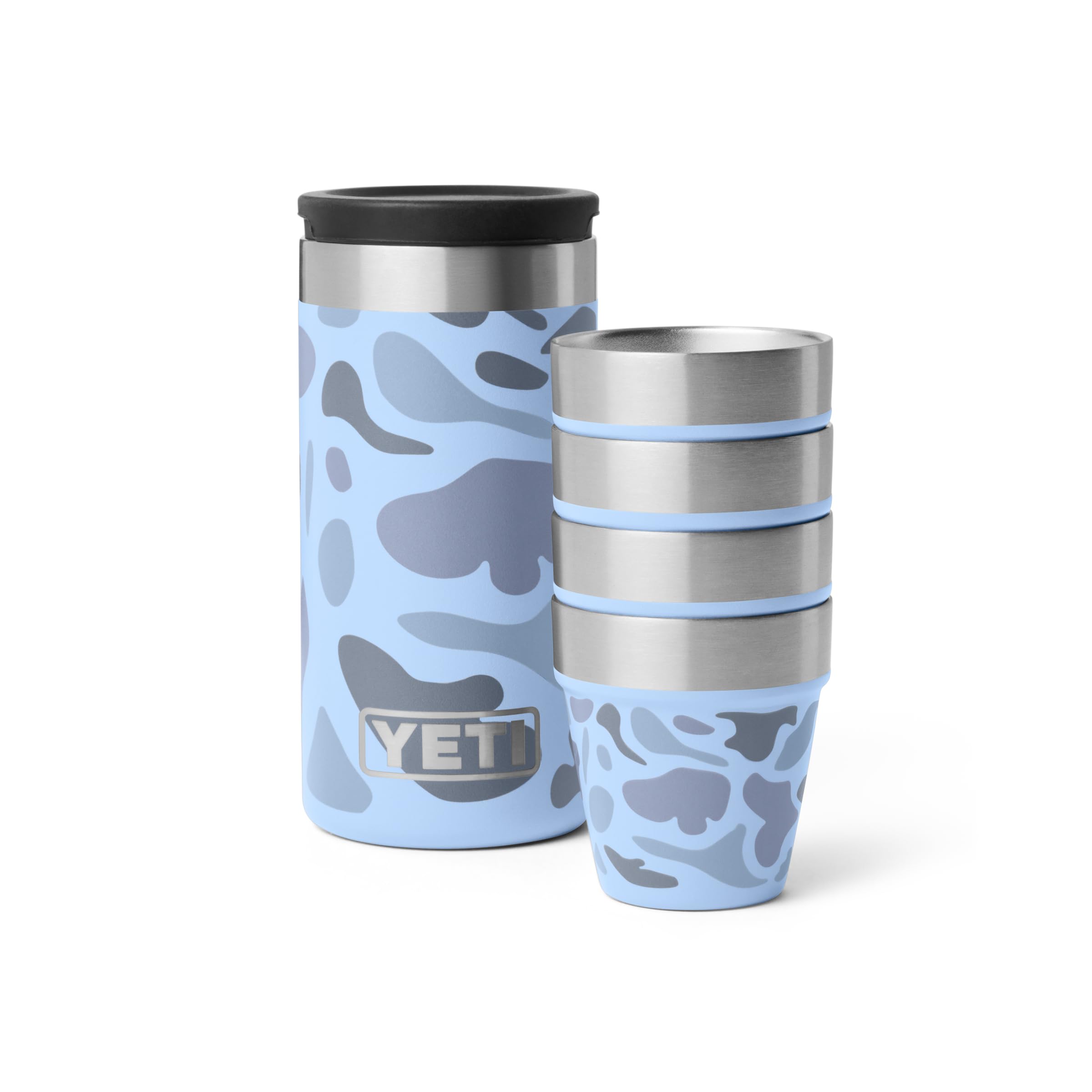 YETI Shot Glasses with Carrying Case, Set of 4, Blue Camo