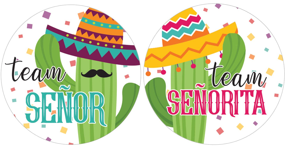 Taco 'Bout A Baby Fiesta Gender Reveal Team Seor Or Seorita Stickers - 40 Labels