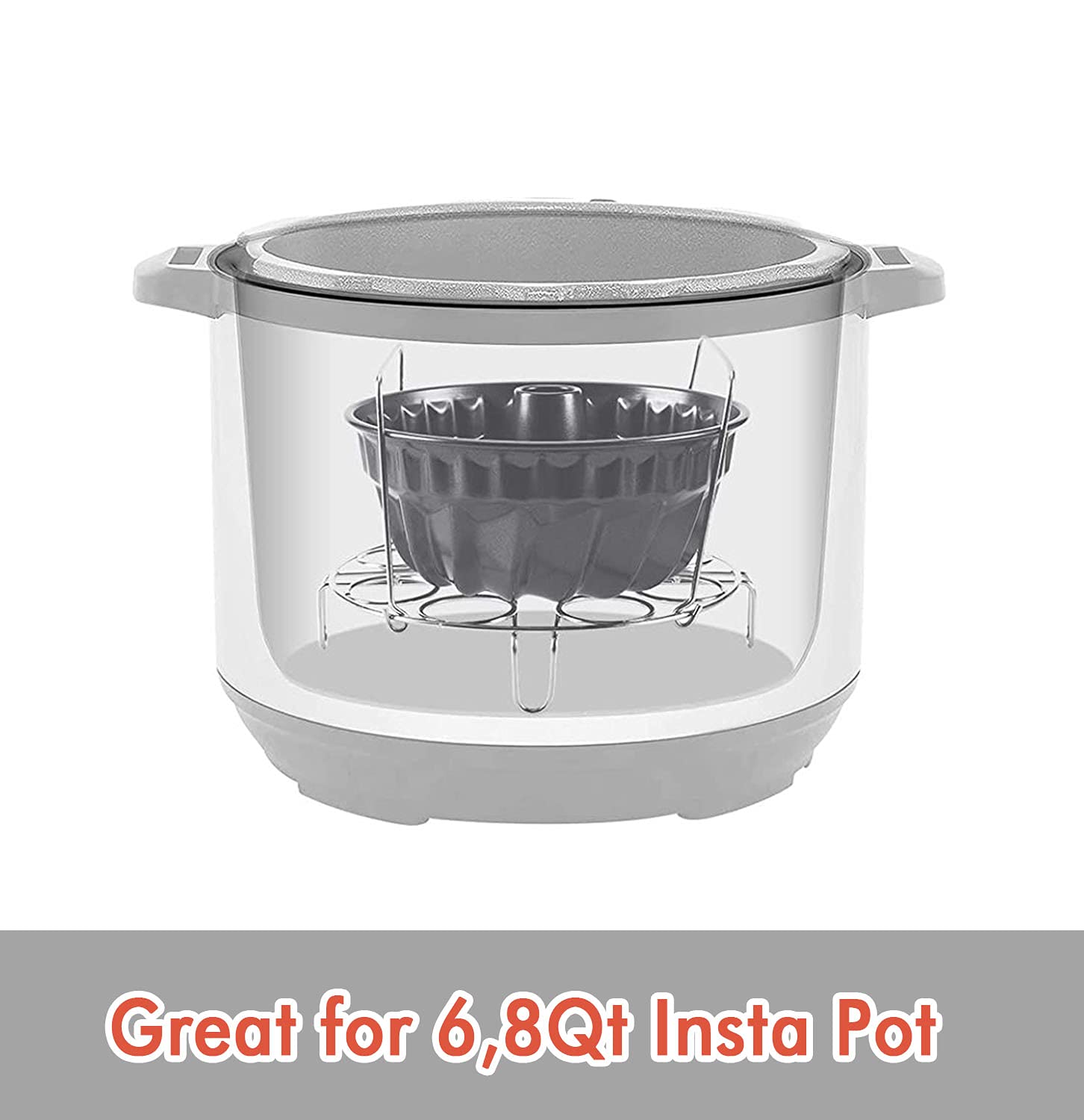 Webake 7 Inch Fluted Tube Pan Non-Stick, Heavy Duty Carbon Steel Kugelhopf Cake Baking Mold For 6Qt 8Qt Insta Pot