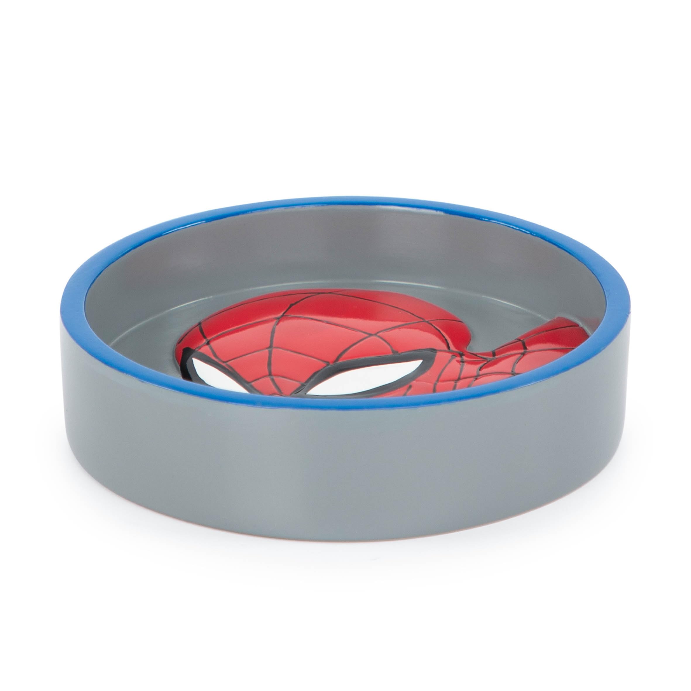 Marvel Spiderman Soap Dish - Red & Blue Resin Sponge Holder/Bar Soap Holder - Kids Bathroom Tray