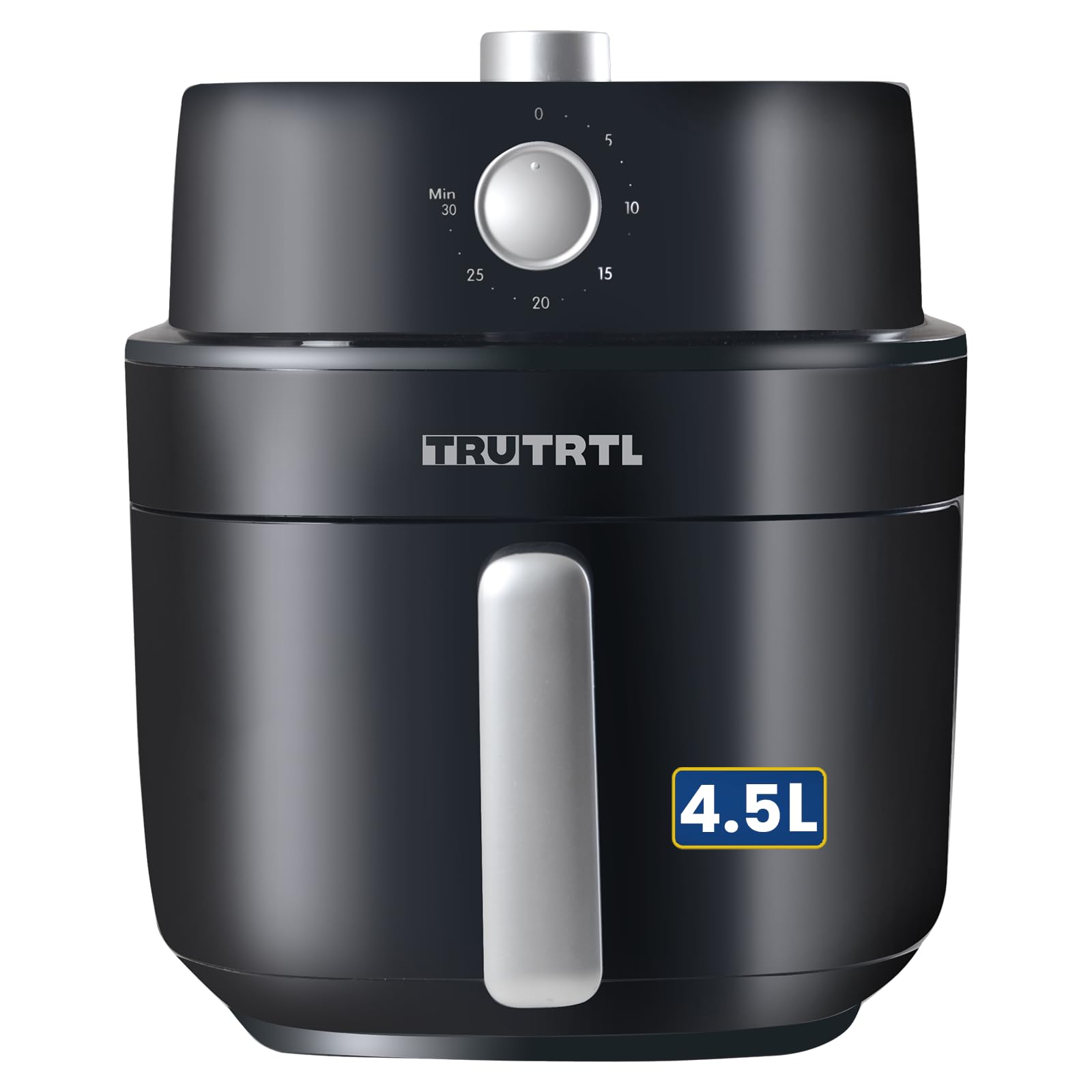 Trutrtl Manual Air Fryer For Home | Actual 4.5 Liter | 1400 Watt | 1 Year Warranty | Uses 90% Less Oil | Time & Temp Control Kno