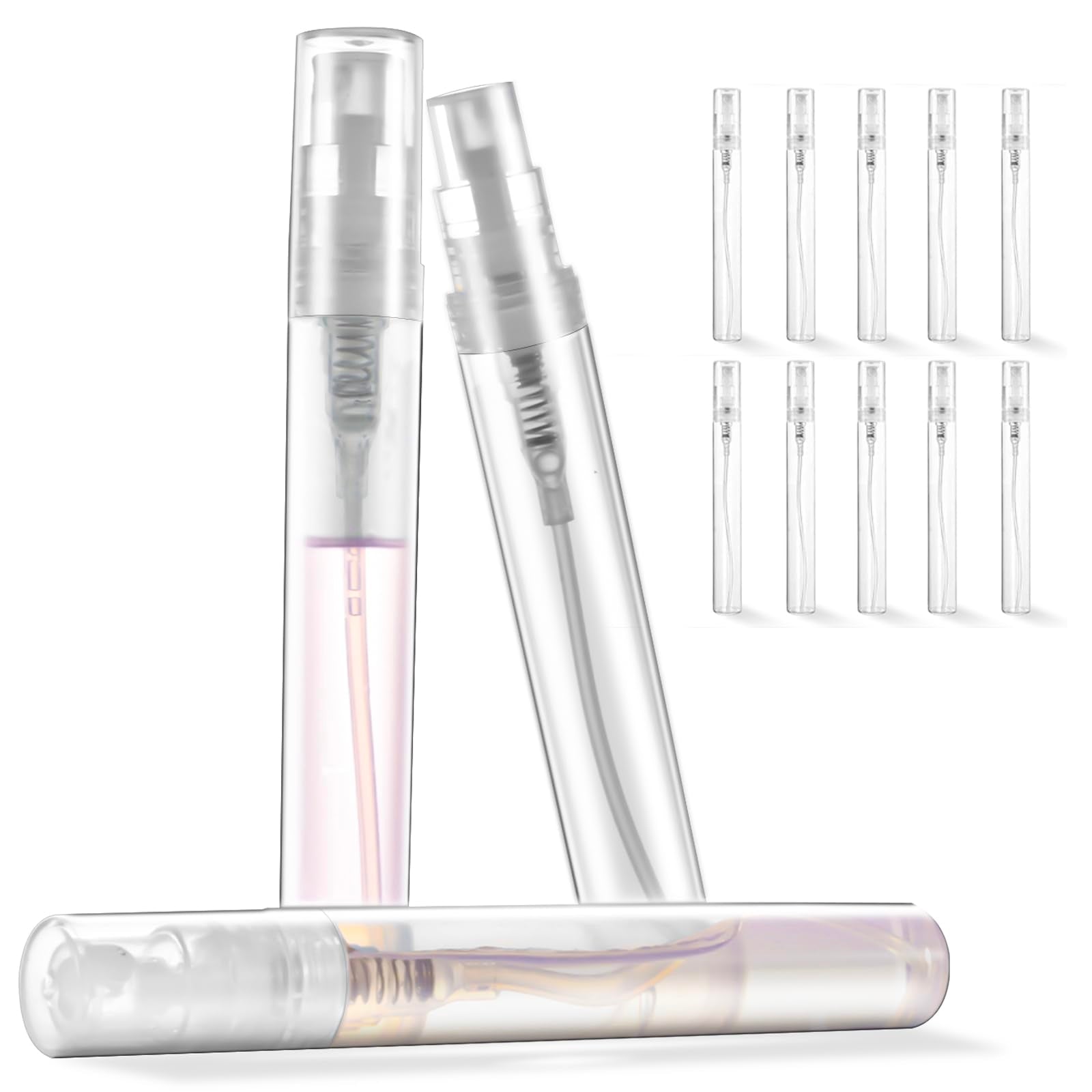 Chiallco Mini Perfume Sample Bottles, 10 Pack 5 Ml Plastic Small Perfume Spray Bottle, Fine Mist, Portable Perfume Travel Refill