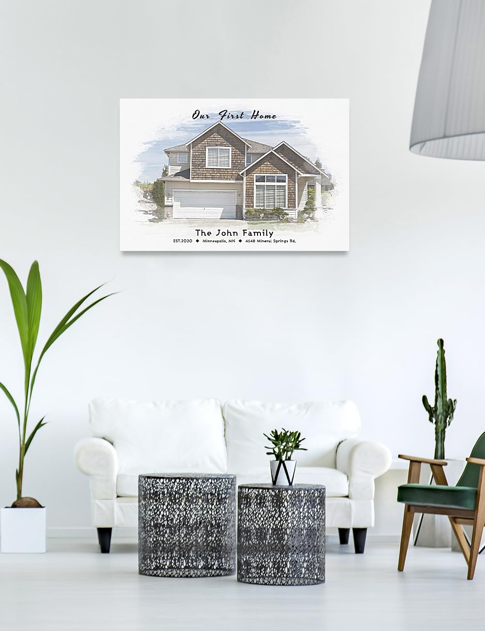 Ipic - Custom Watercolor House Portrait. Watercolor House Painting Personalized Housewarming Gift Custom Giclee Print Includes N