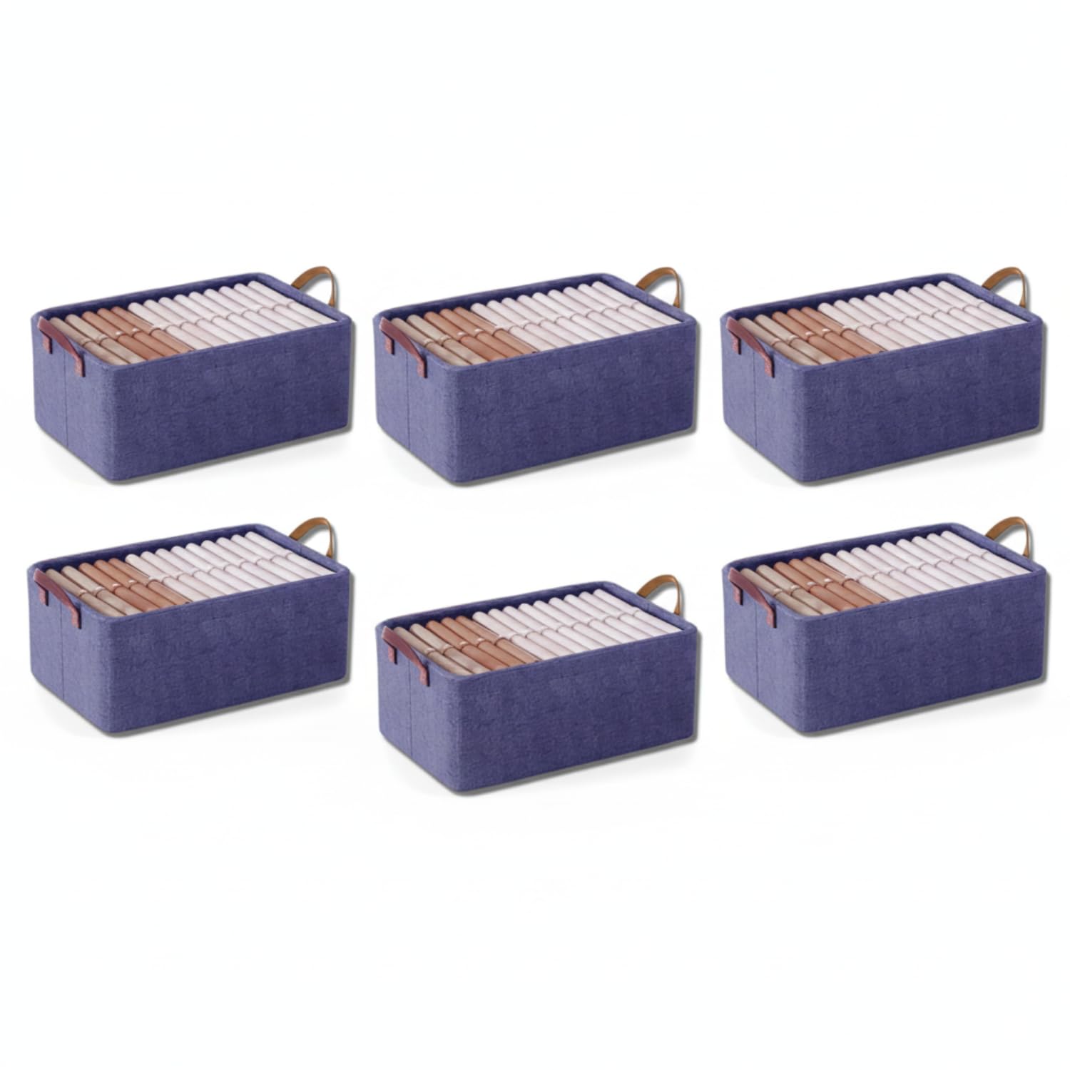 Khanak Collapsible Fabric Storage Cubes Organizer With Steel Frame,Handles Foldable Storage Baskets For Organizing Toys, Books, 