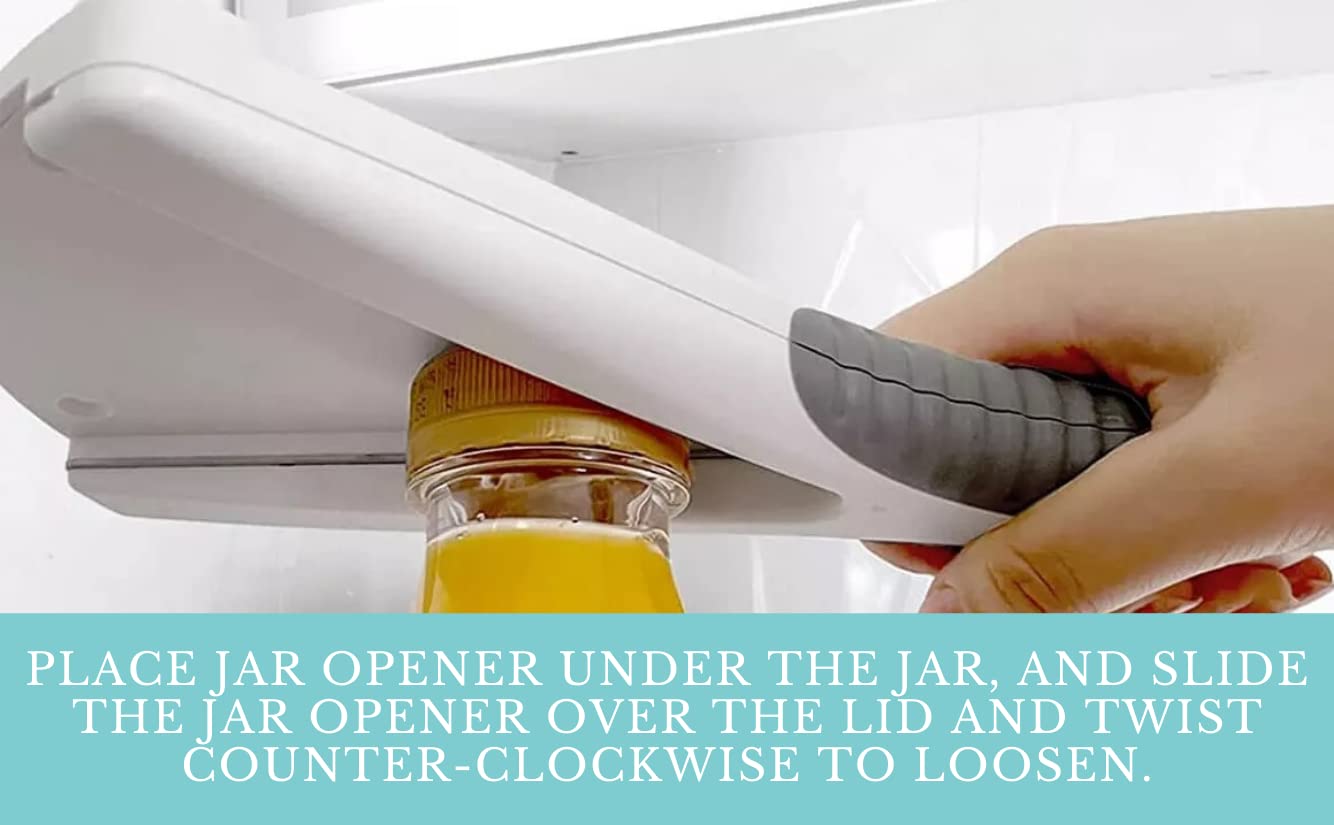 Jar Opener - Perfect Kitchen Gadget For Seniors And Those With Weak Hands Or Arthritis - Under Cabinet Mountable With Adjustable