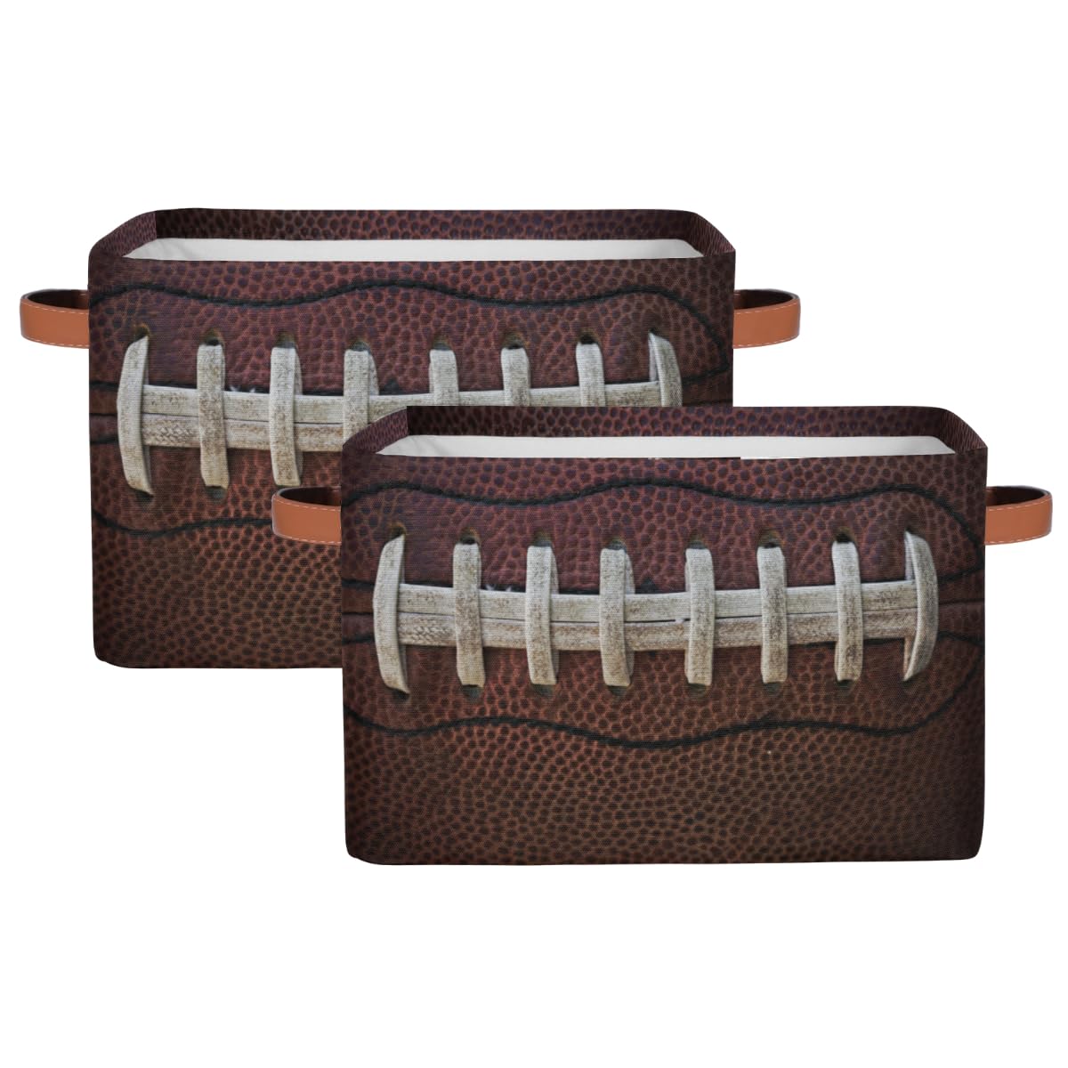 Football Storage Bin Basket, Soccer Large Toys Storage Cube Box With Handles, Collapsible Laundry Basket Rectangular Waterproof