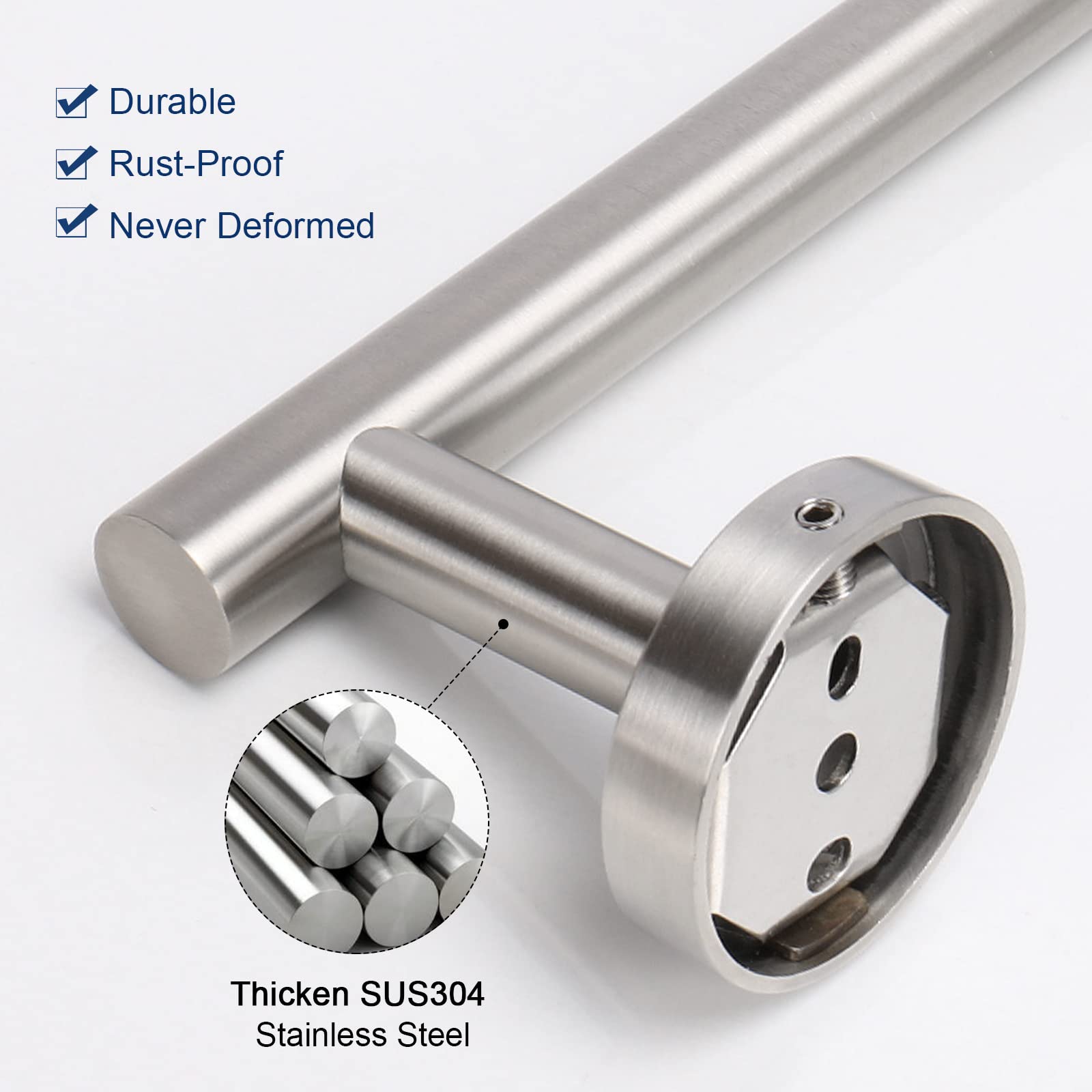 NearMoon Hand Towel Holder/Towel Ring  Thicken Stainless Steel Hand Towel Bar for Bathroom  Rustproof Wall Mounted Towel Rack  Contemporary Style Bath Accessories  9 Inch (1 Pack  Brushed Nickel)
