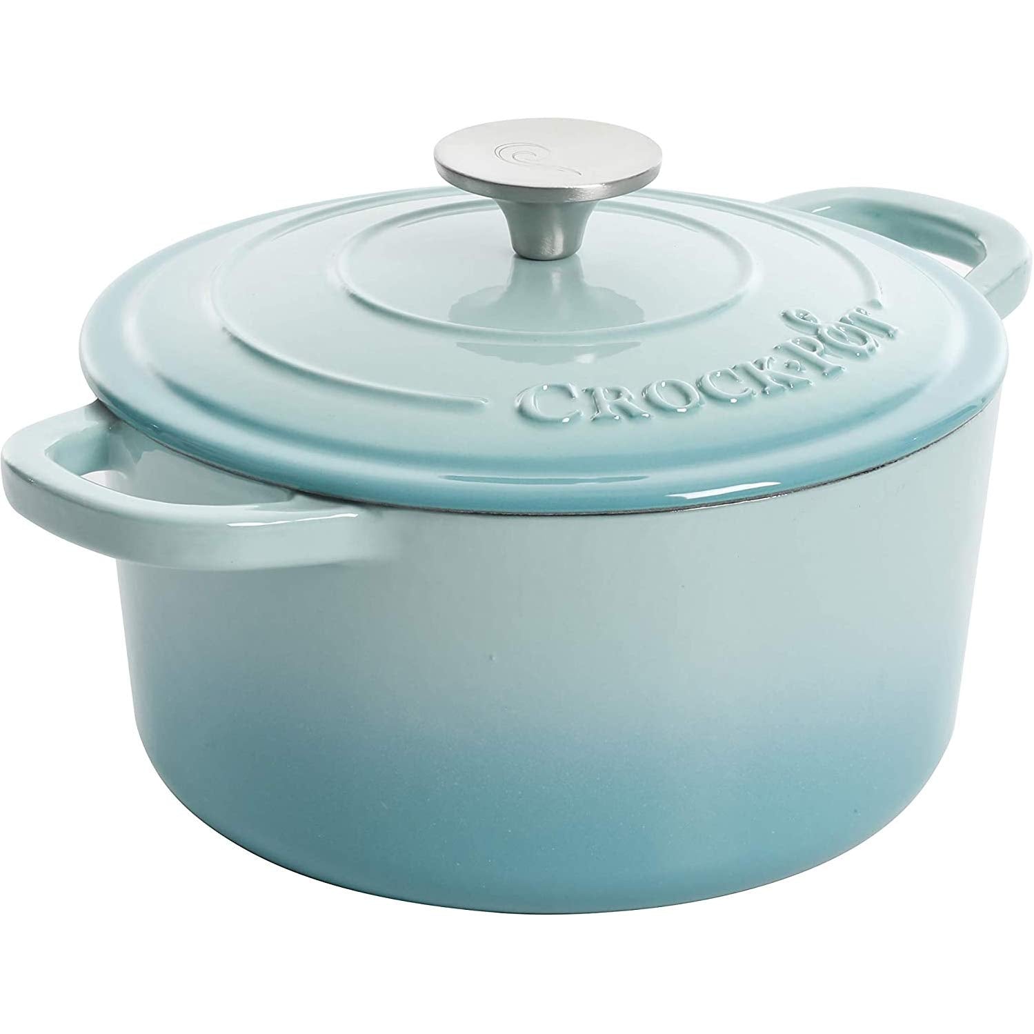 Crock-Pot Artisan Round Enameled Cast Iron Dutch Oven, 5-Quart, Aqua