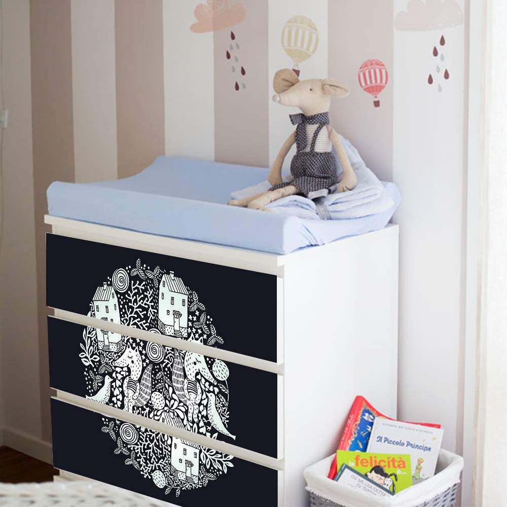 Self-Adhesive Dresser Sticker, Peel And Stick Furniture Stickers/Decals, Removable Furniture Skin (006, Malm)