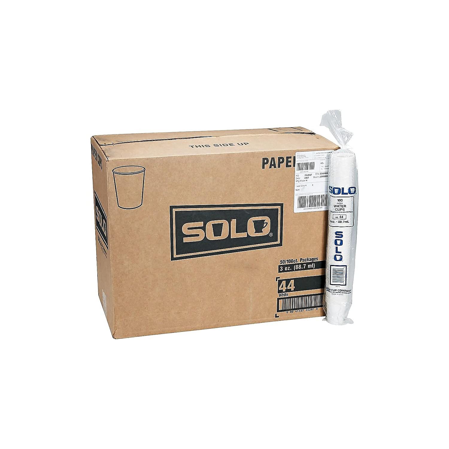 Solo Cup Company 44 White Paper Water Cups 3Oz 100/Pack