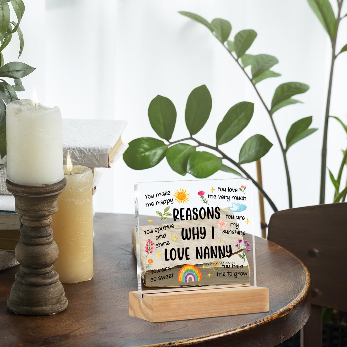 Best Mom Gifts, Gifts for Mom from Daughter Son Kids, I Love You Mom Clear Desk Decorative Sign