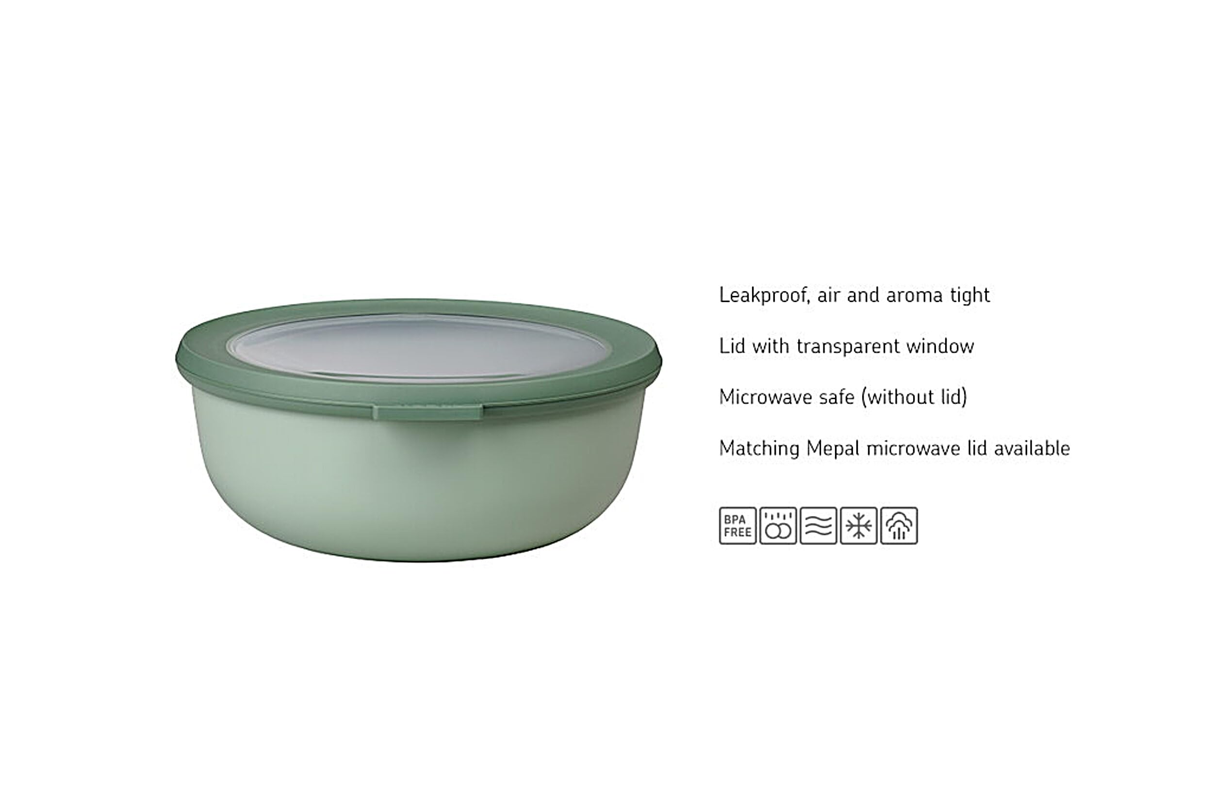 Rosti Mepal RST62160BLK Cirqula Multi Food Storage and Serving Bowl with Lid  Low 2.3 Quart  Black