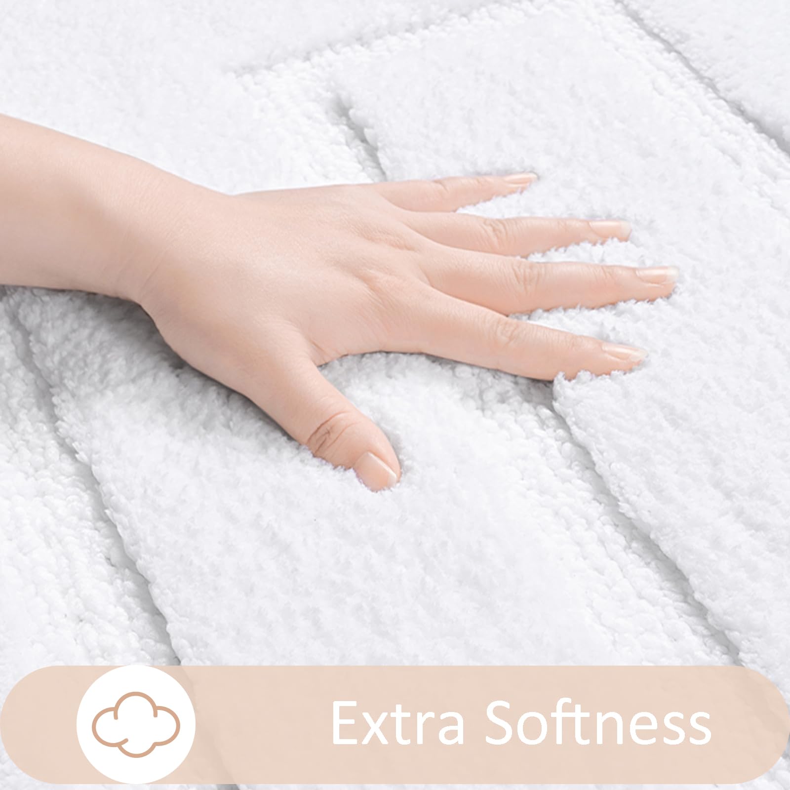 Homore Bathroom Runner Rugs 24X70 Non Slip Washable White Bathroom Rug Soft And Absorbent Microfiber Long Bathroom Rug White Plu
