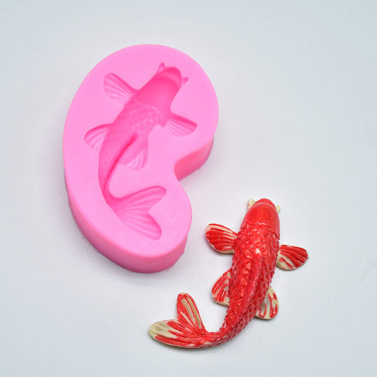 2Pcs Mini Koi Fish Goldfish Shaped Silicone Molds For Diy Fondant Candy Making Tools Chocolate Mold Desserts Ice Cube Gum Clay B