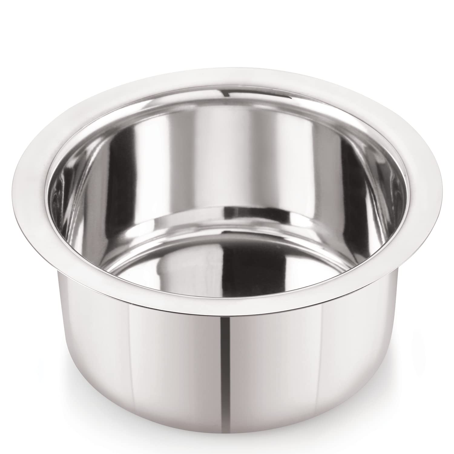 Neelam Stainless Steel 10 22G Flat Bottom Tope, 1100 Ml, Silver, Durable Quality Cookware Ideal For Boiling, Steaming, And Cooki