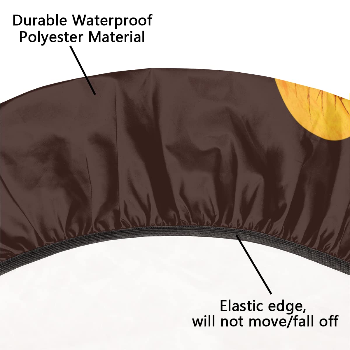 Fall Thanksgiving Round Tablecloth with Elastic Wipeable Pumpkin Fitted Table Cover Waterproof Circle Outdoor Table Cloth for Ki