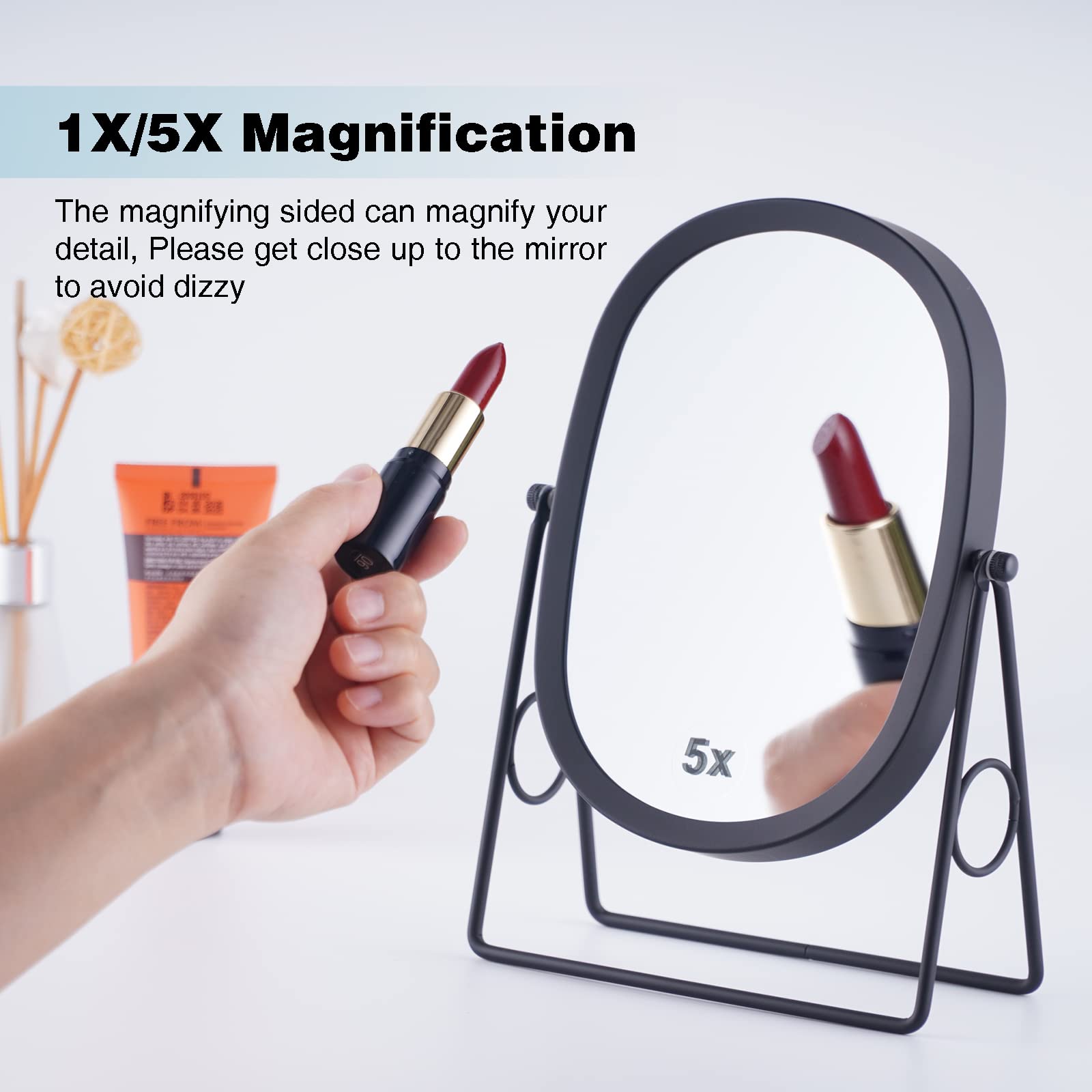 Joyoeikon Classic Dual Sided 5X And 1X Magnifying Makeup Mirror And Tabletop Standing 360 Rotation Vanity Mirror,Desktop Cosmeti