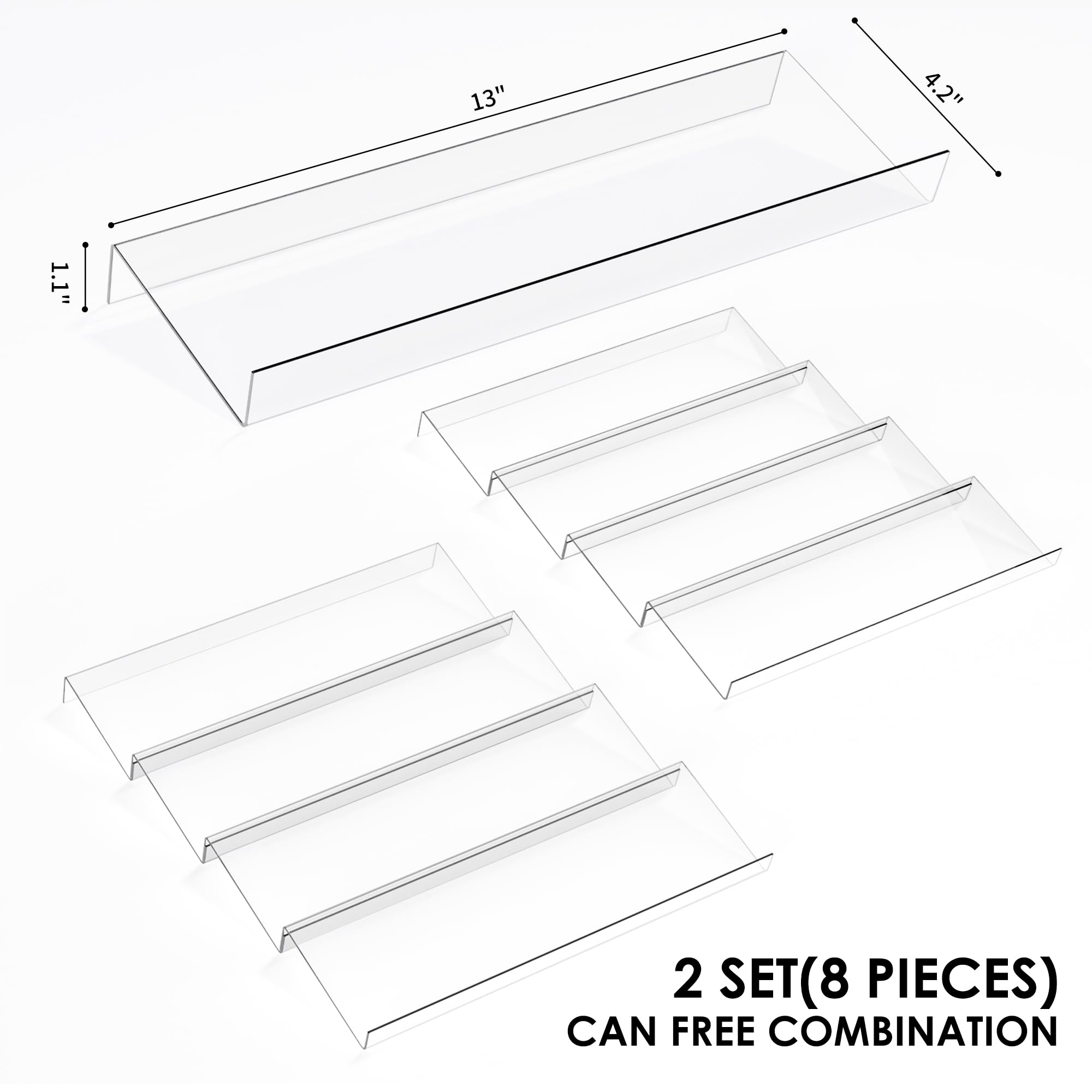 Jadehom Spice Drawer Organizer, 4 Tier Clear Acrylic Expandable From 13 '' to 26 '' Seasoning Jars Drawer Insert, Kitchen Drawer