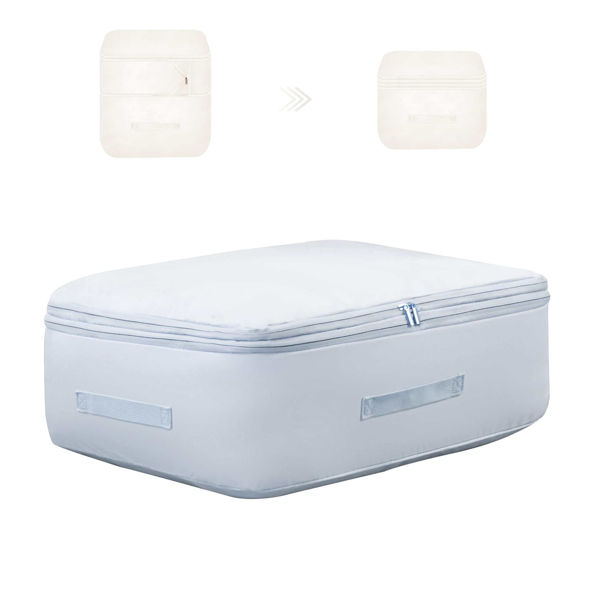Fivaran Ultra Space Saving Self Compression Organizer, Comforter Storage Bag for Clothes, Blankets, Pillows, Duvet, Comforters, 