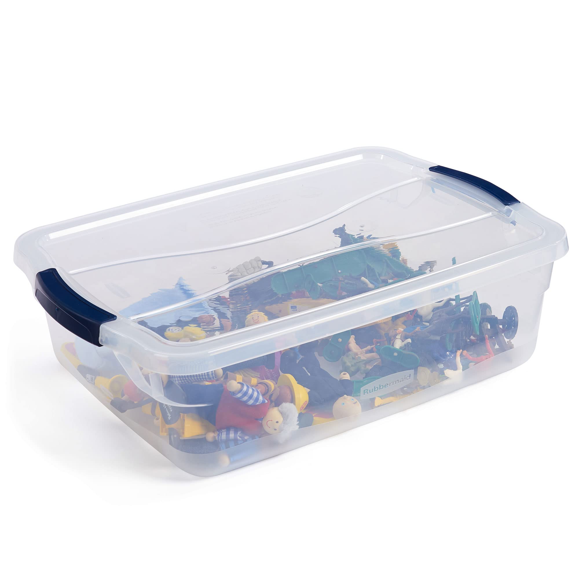 Rubbermaid Latching Plastic Storage Tote, 12 Pack