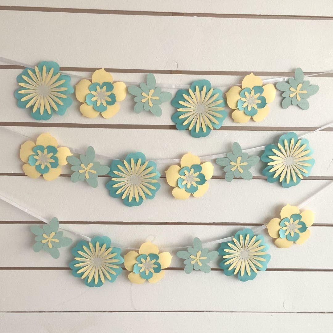 Pinfliers Summer, Flower Theme Birthday Decoration/Girls,Kids,Welcome Home,Baby Shower,Backdrop,Wall/Bunting Flags for Decoratio