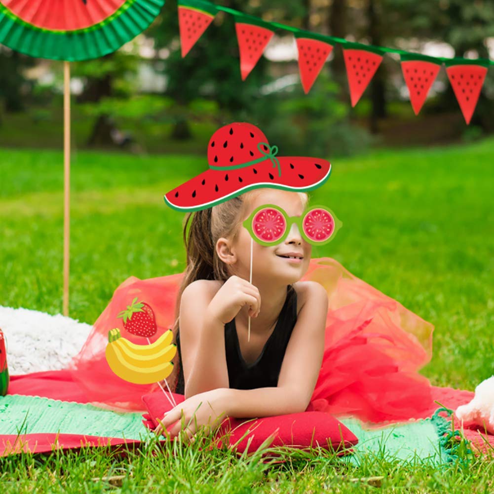Tutti Frutti Photo Booth Props(25Ct),Watermelon,Strawberry,Lemon,Grapefruit Photo Booth Props With Stick For Tutti Frutti/Luau/T