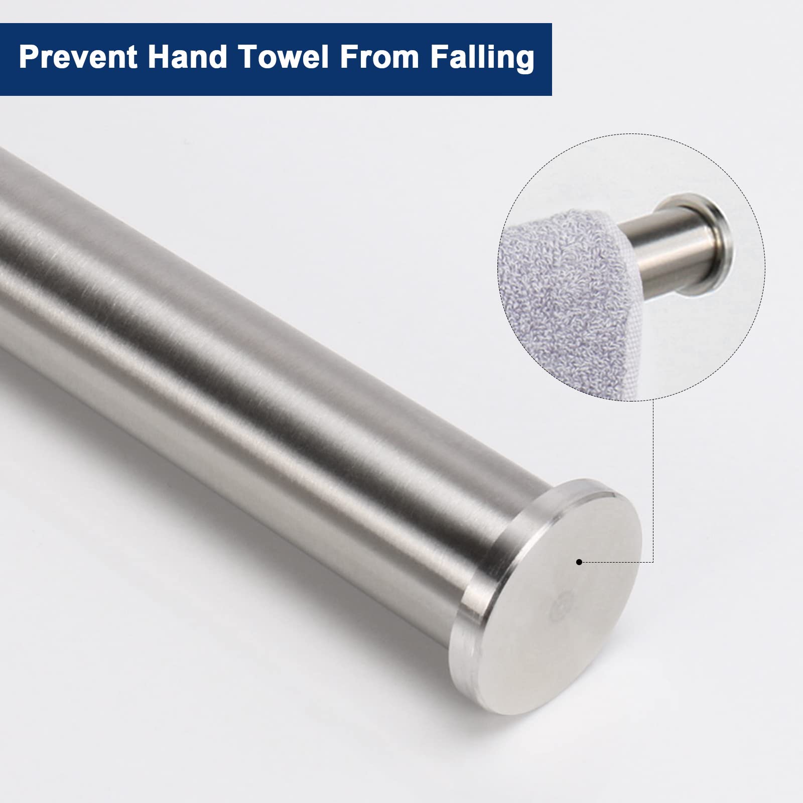 NearMoon Hand Towel Holder/Towel Ring  Thicken Stainless Steel Hand Towel Bar for Bathroom  Rustproof Wall Mounted Towel Rack  Contemporary Style Bath Accessories  9 Inch (1 Pack  Brushed Nickel)