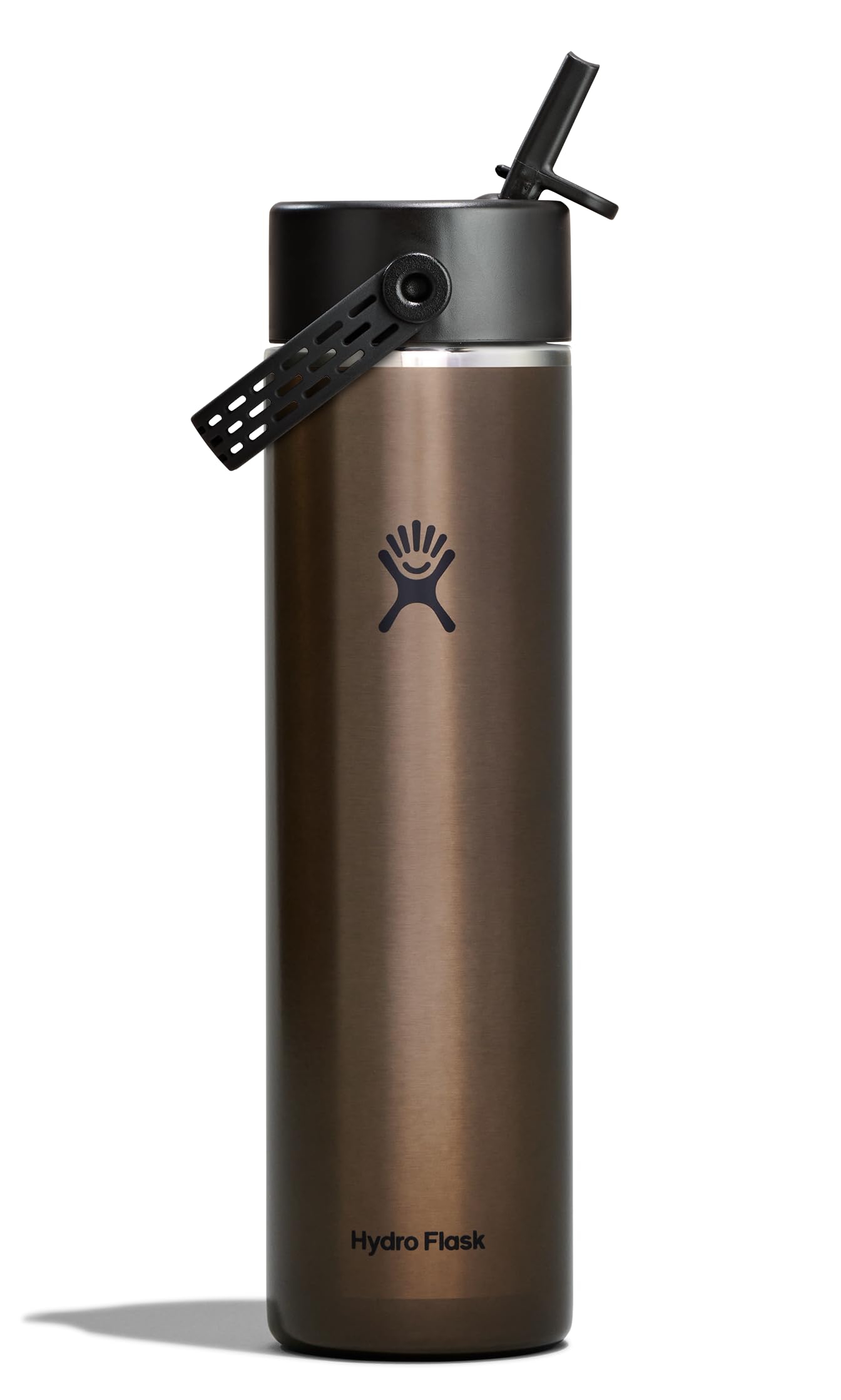 Hydro Flask 24 Oz Lightweight Wide Straw Lid - Insulated Stainless Steel Water Bottle - Hiking, Commuting Obsidian