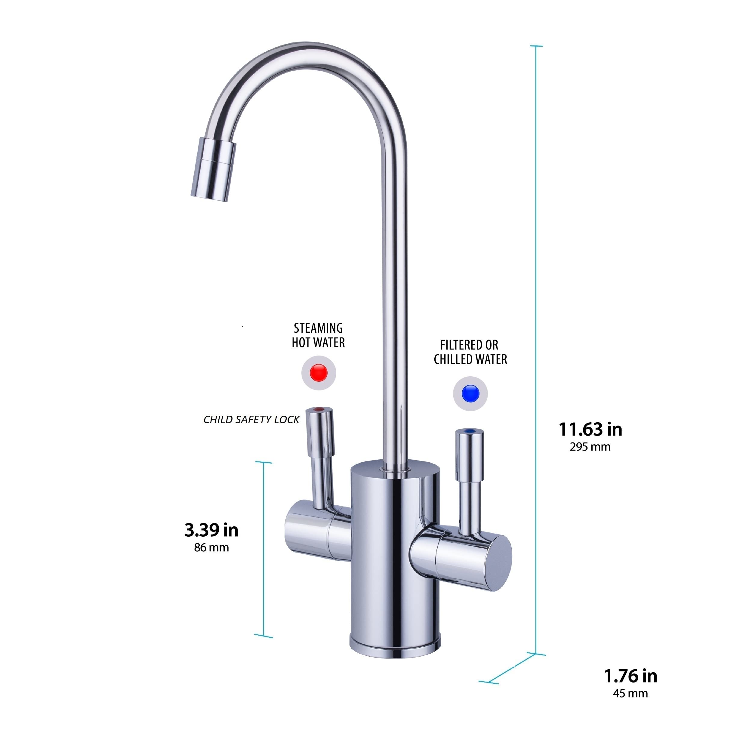 Ready Hot Rh-F560-Ch Faucet Only For Instant Hot Water Tank, Insulated, Safety Lock On Handle, Dual Lever, Chrome Finish