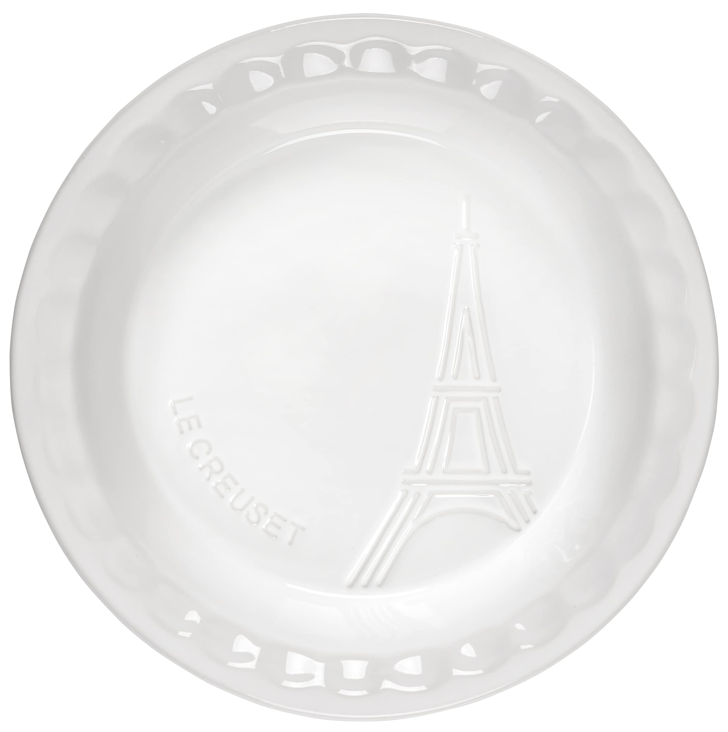 Le Creuset Eiffel Tower Collection Stoneware Pie Dish, 9'', White