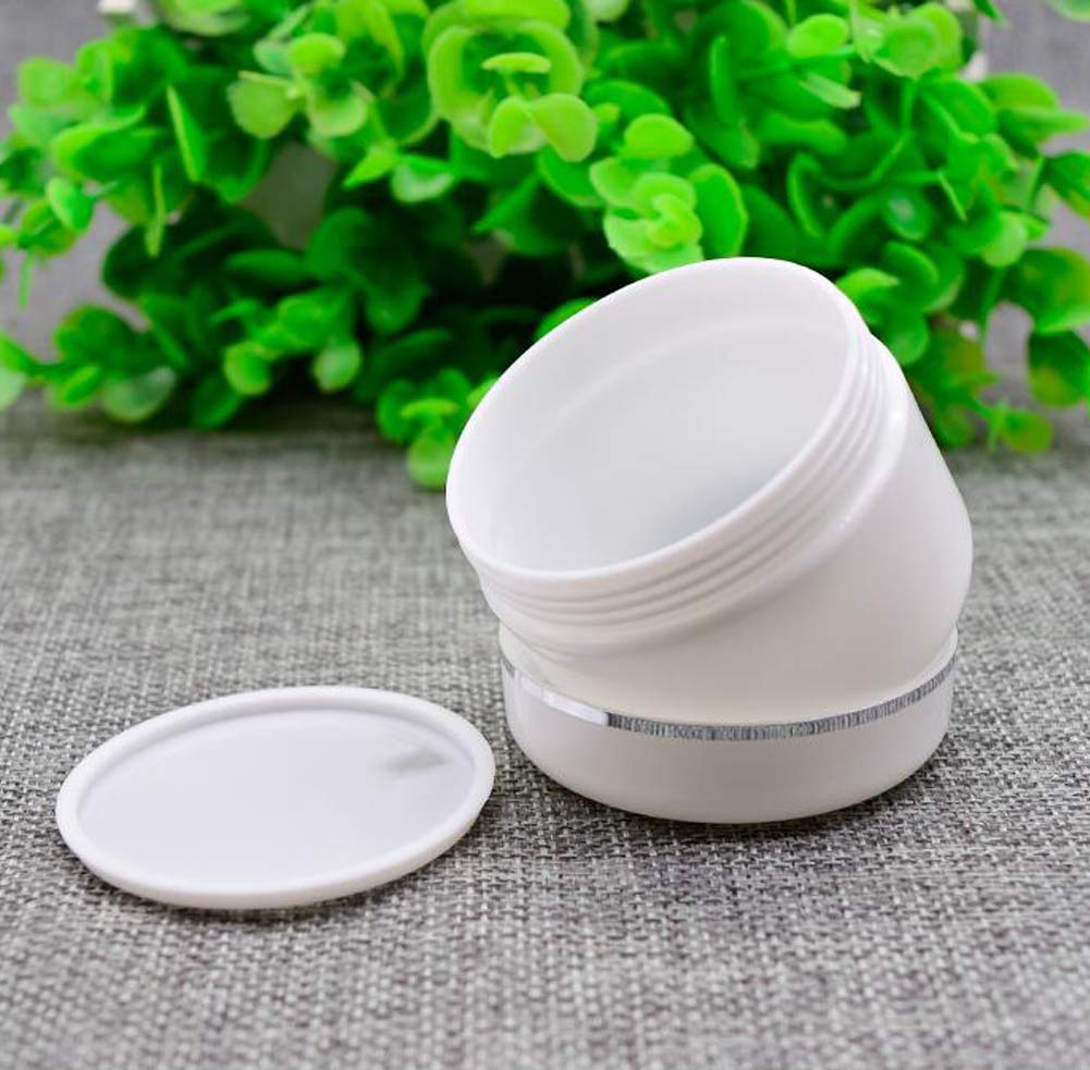 Xingzi 6Pcs White 8 Oz (250Ml) Cosmetic Jars With Liners And Dome Lids Empty Refillable Face Cream Lip Balm Lotion Bottles Plast
