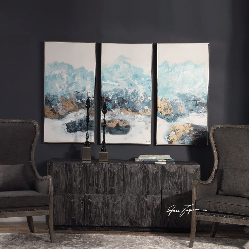 Crashing Waves 48'' High 3-Piece Framed Canvas Wall Art Set