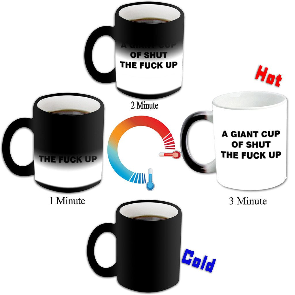 Ceramic Morphing Cute I LOVE YOU Red Hearts Design Mug 11 Ounces Heat Sensitive Color Changing Mug