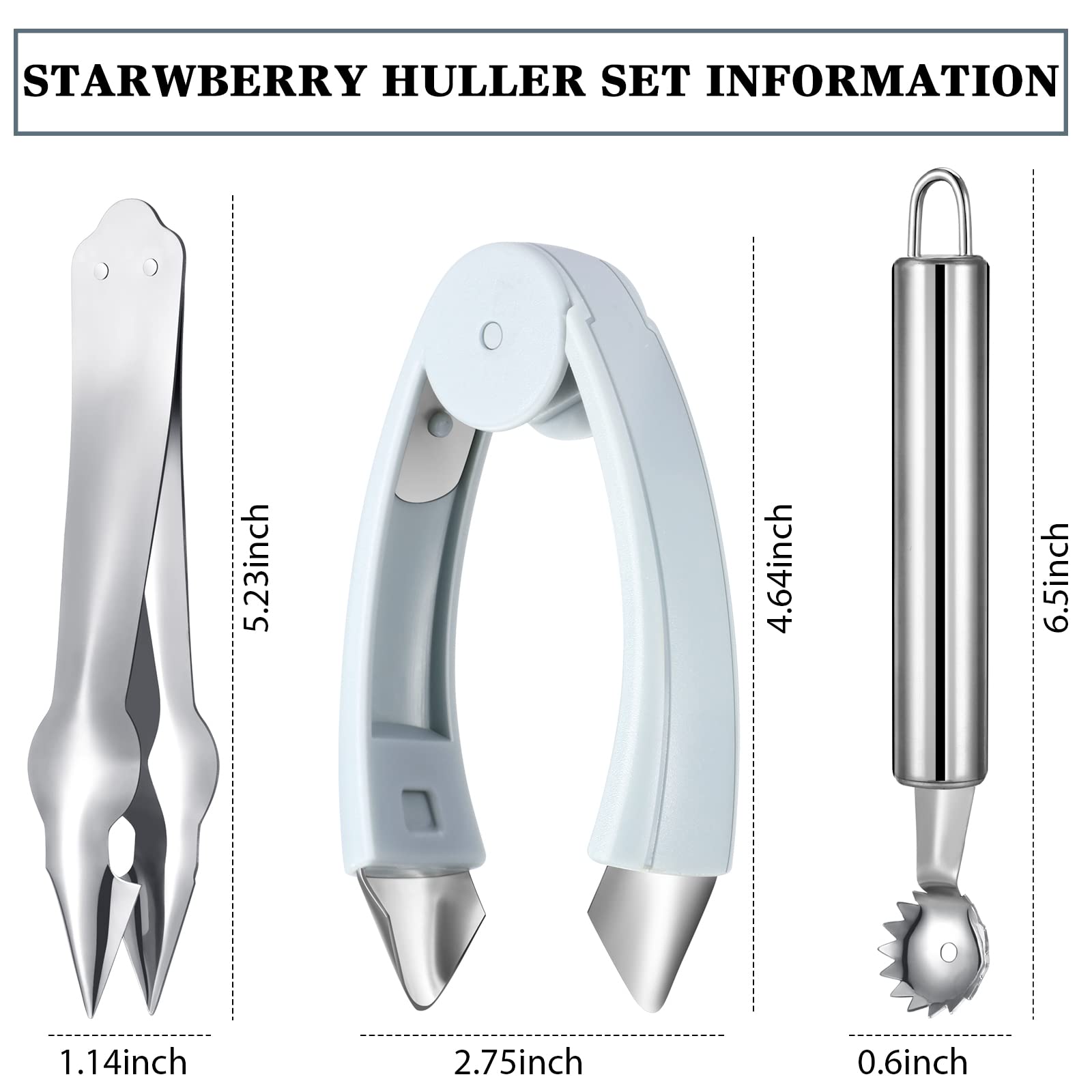 4 Pieces Strawberry Huller Tomato Corer Top Stem Remover Corer Tool For Strawberry, Potato, Pineapple, Tomato Corer